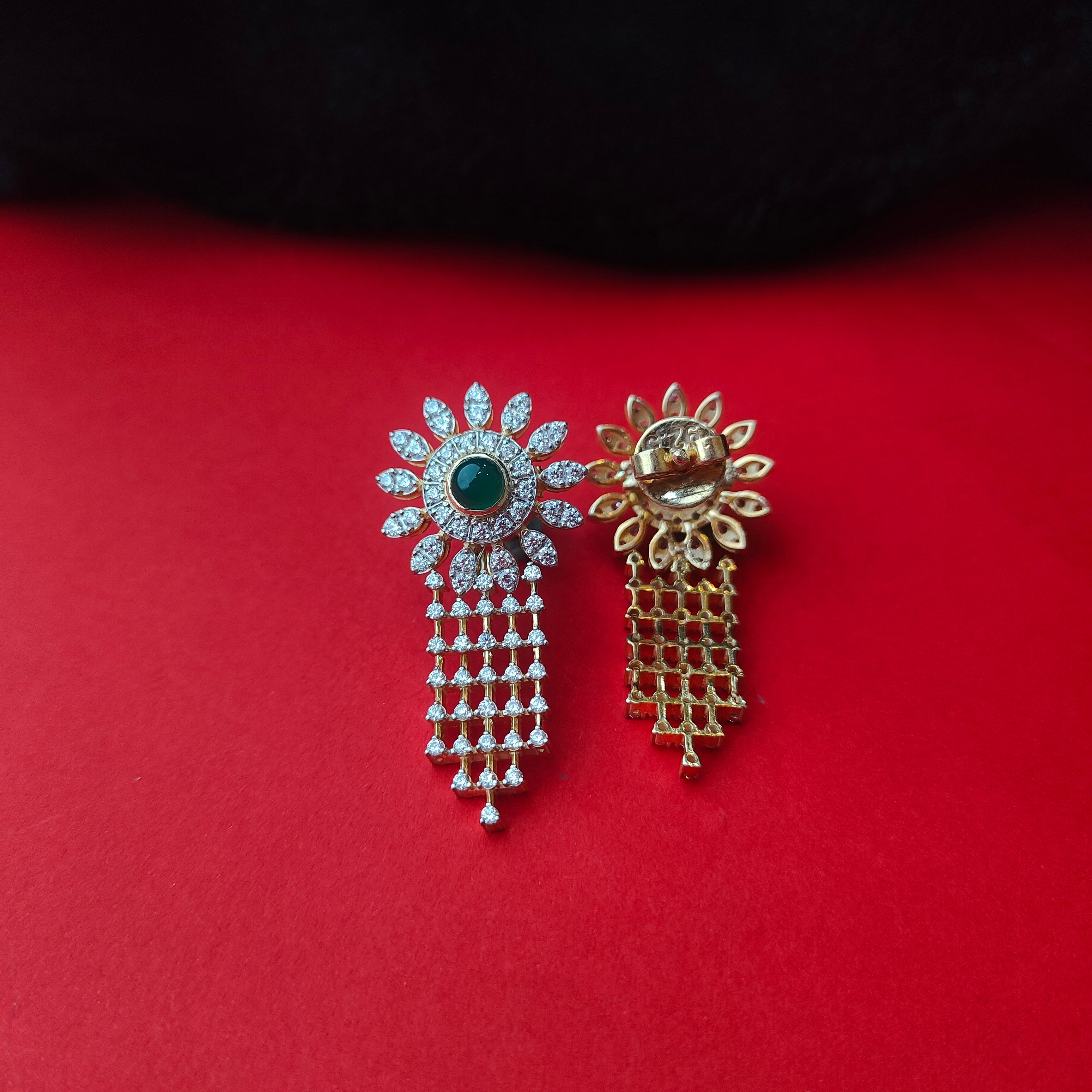 925 Silver Theia Diamond Look Drop Earring -0076