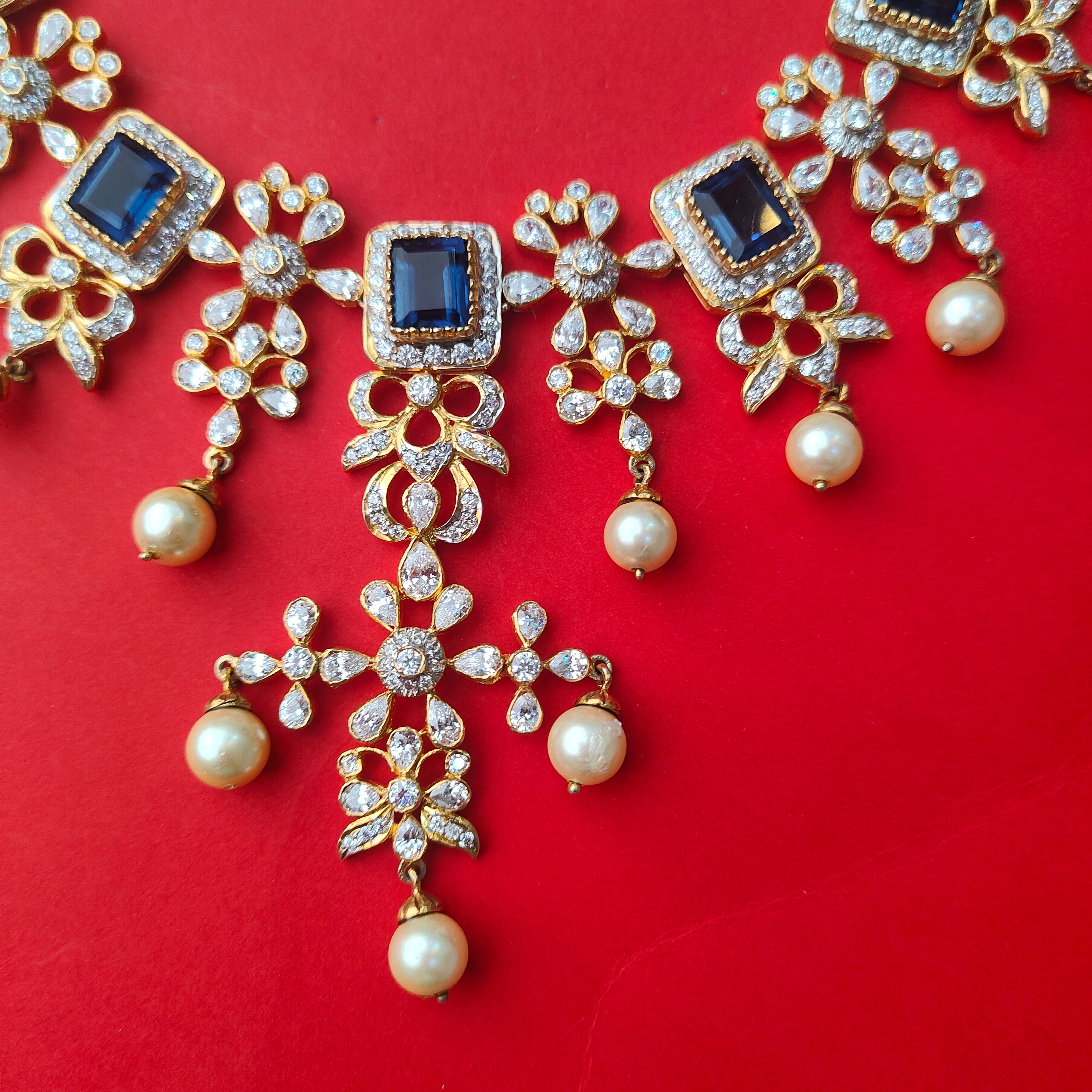 Pure 925 gold plated Theia diamond look Necklace-5211