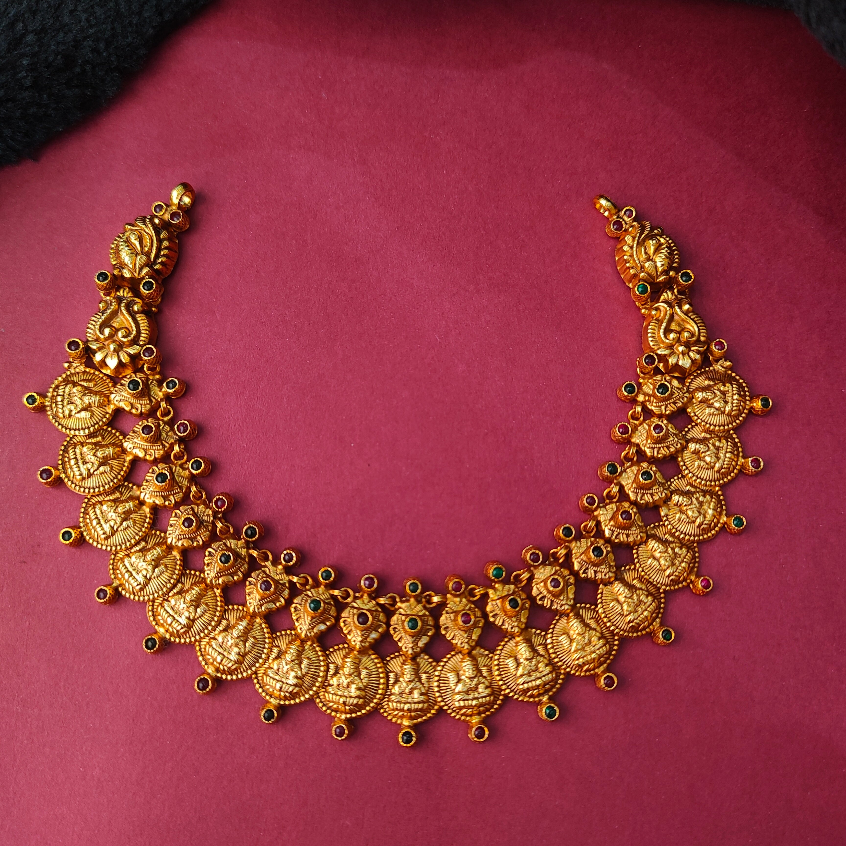 925 Silver Traditional Nakshi Coin Necklace -0014