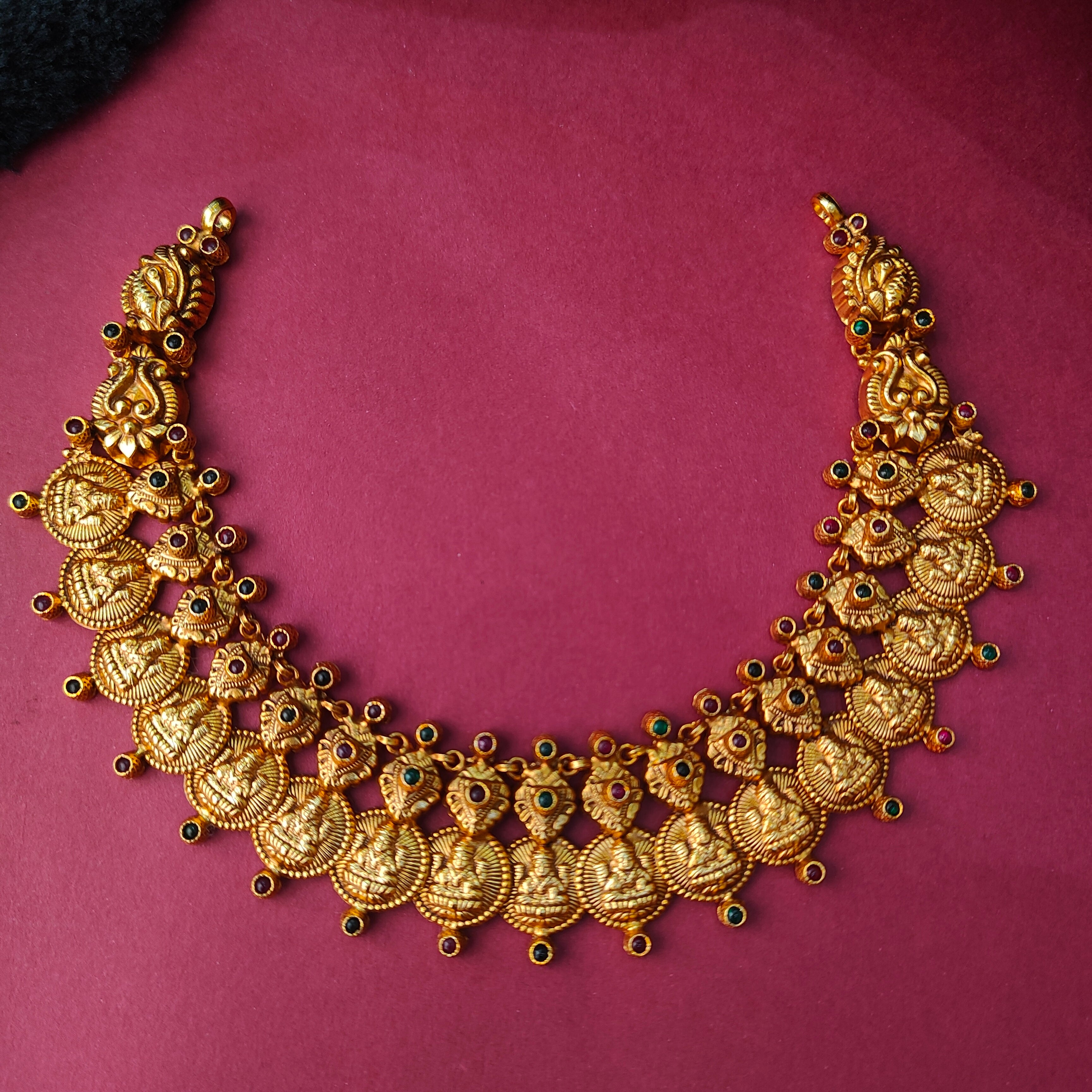 925 Silver Traditional Nakshi Coin Necklace -0014