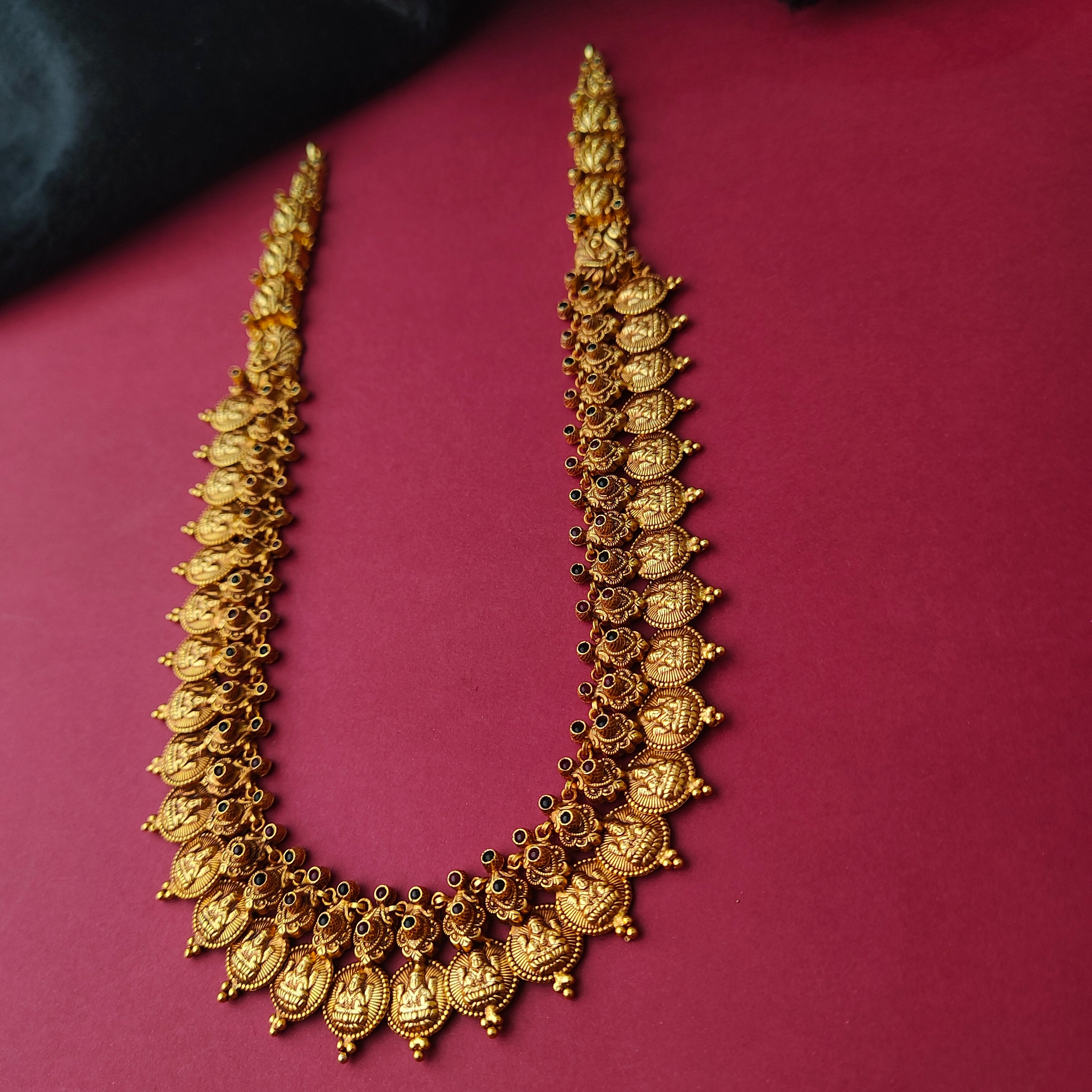 925 Silver Gold Plated Nakshi Coin Haram-0023