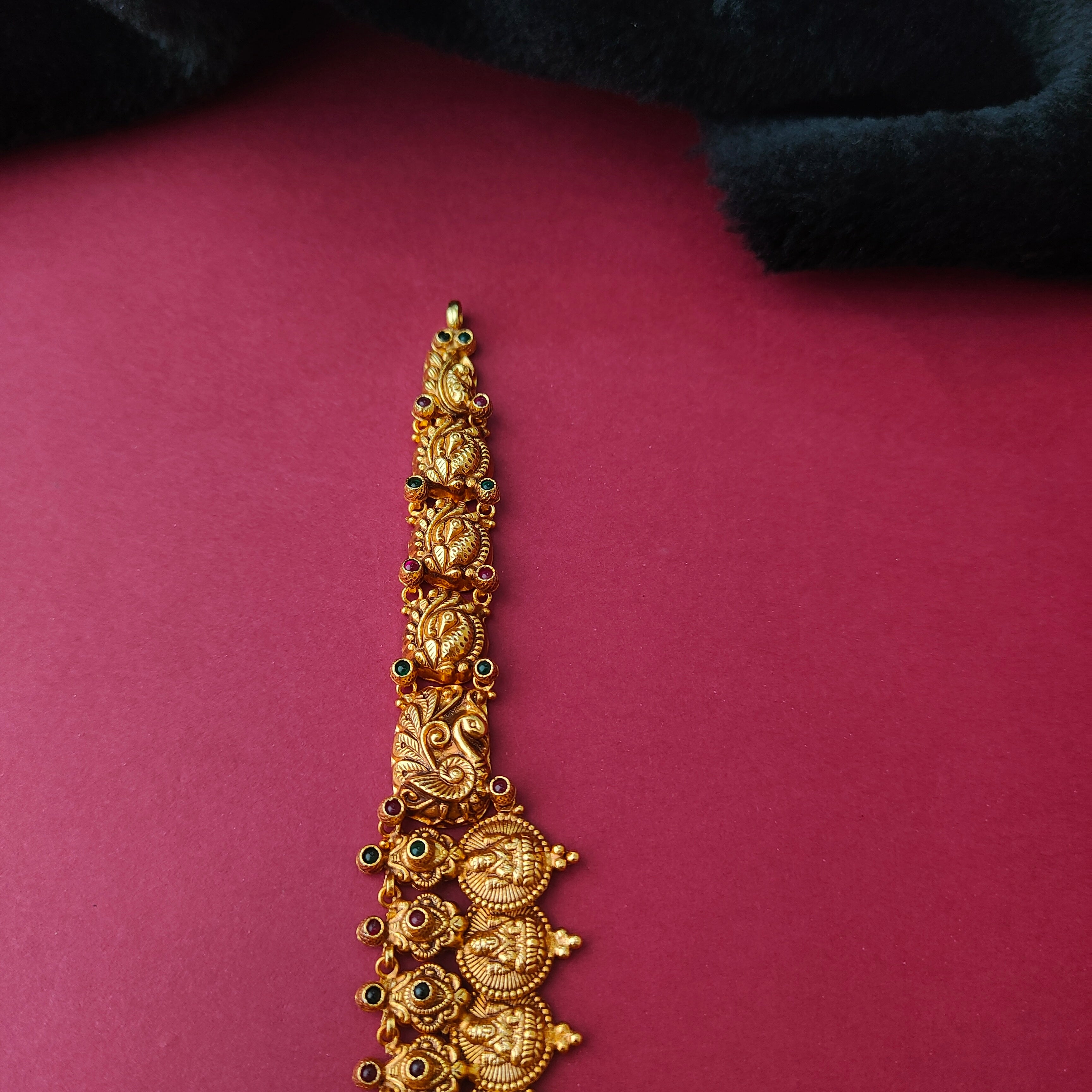 925 Silver Gold Plated Nakshi Coin Haram-0023