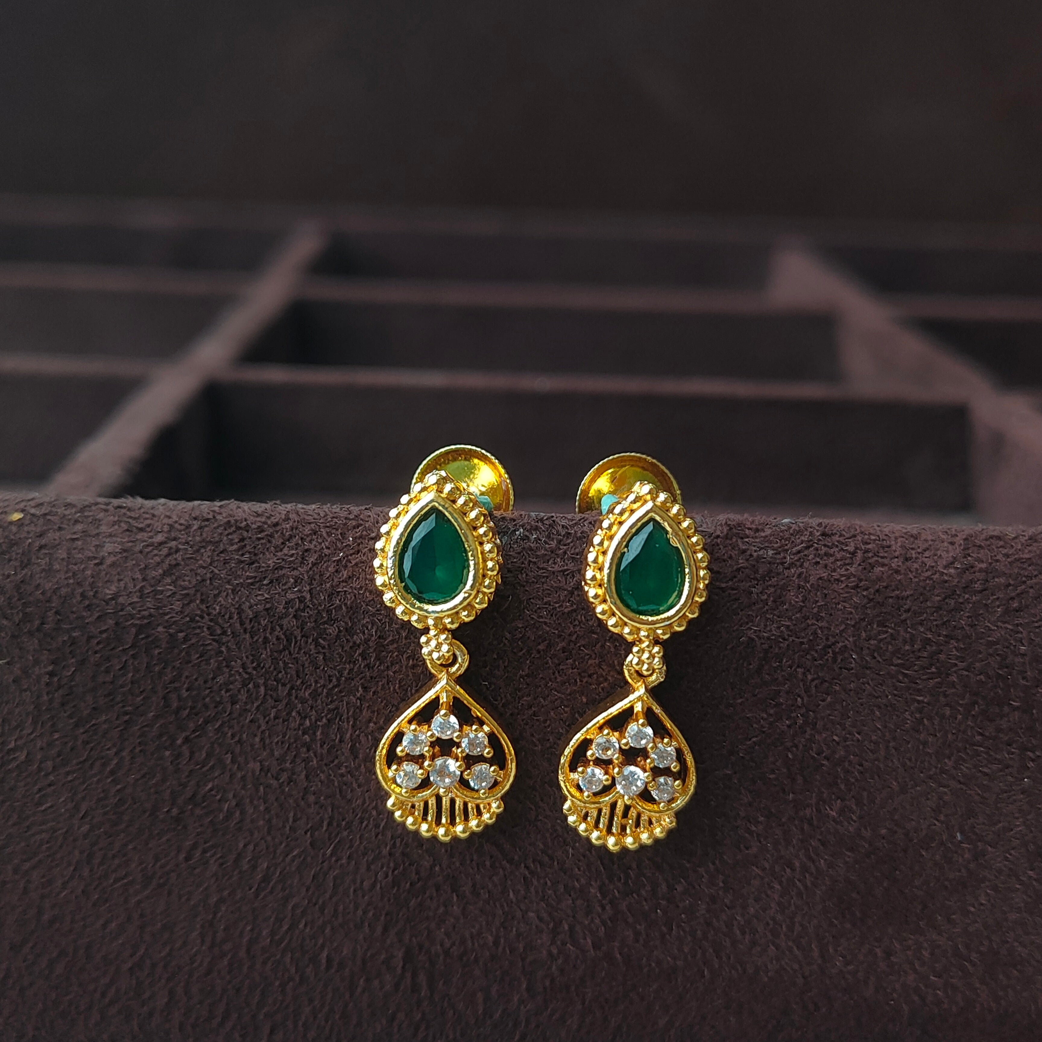 925 Silver Gold Plated Earring -0060