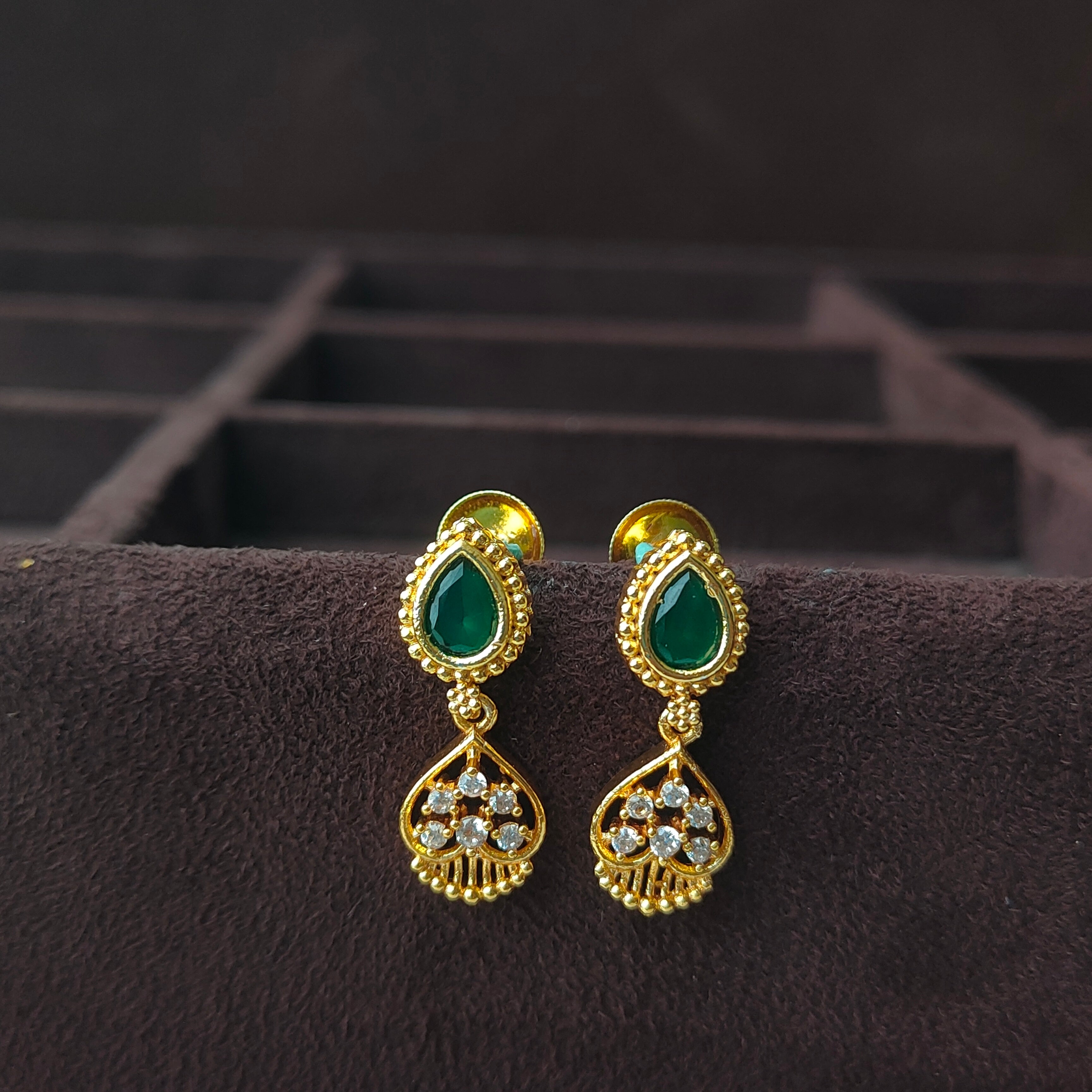 925 Silver Gold Plated Earring -0060