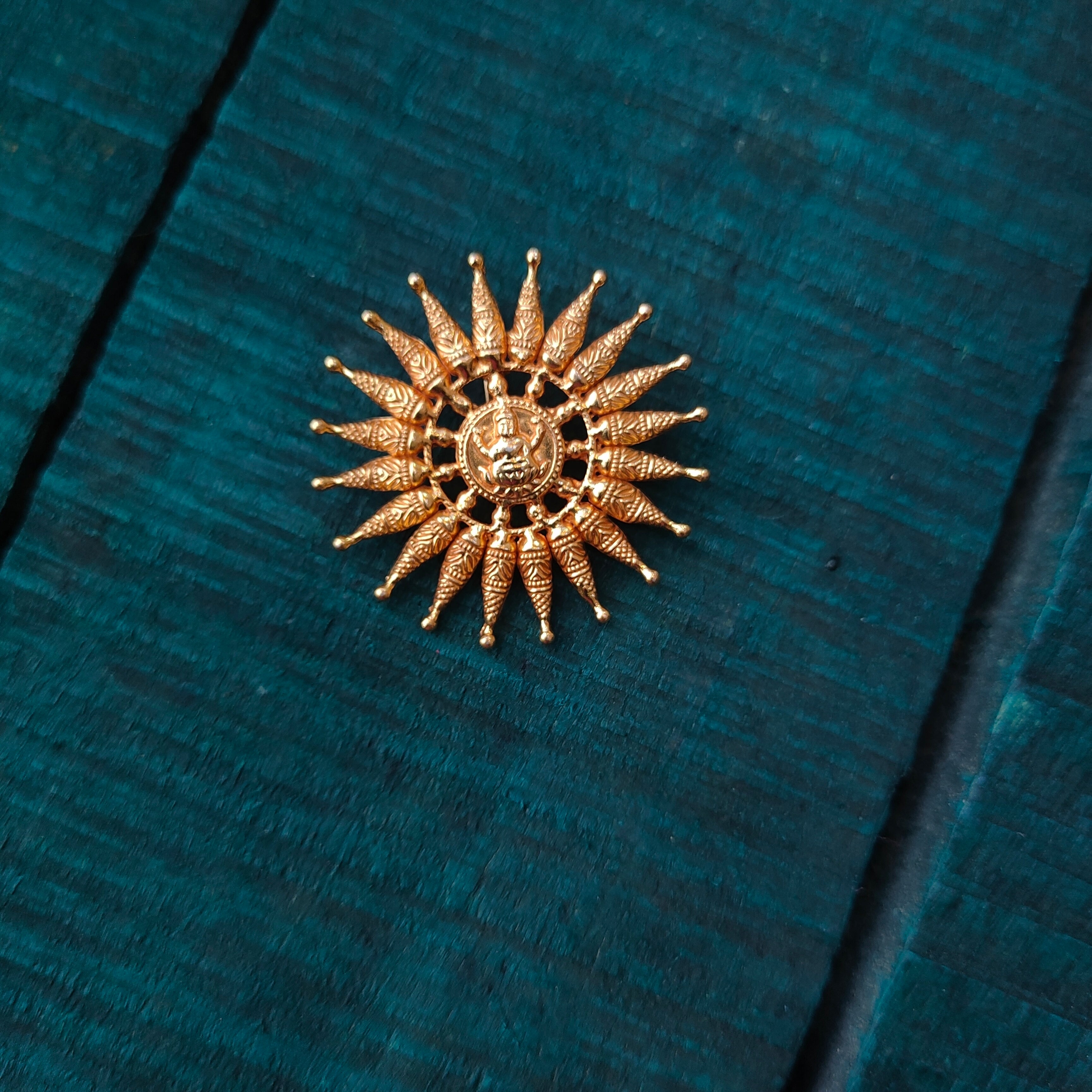 925 Silver Gold Plated Surya Pendant-5312