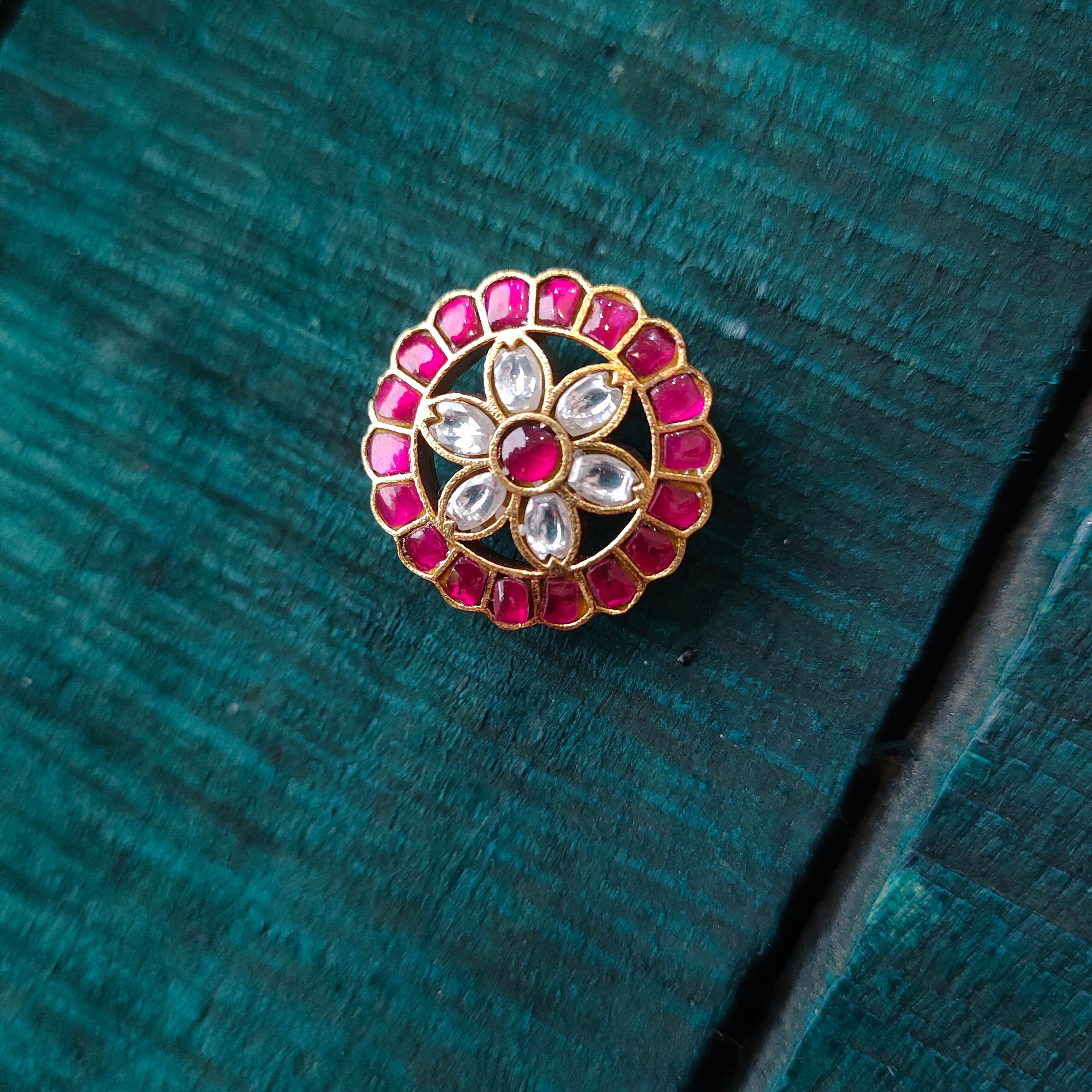 925 Silver kundan Pendant -0458