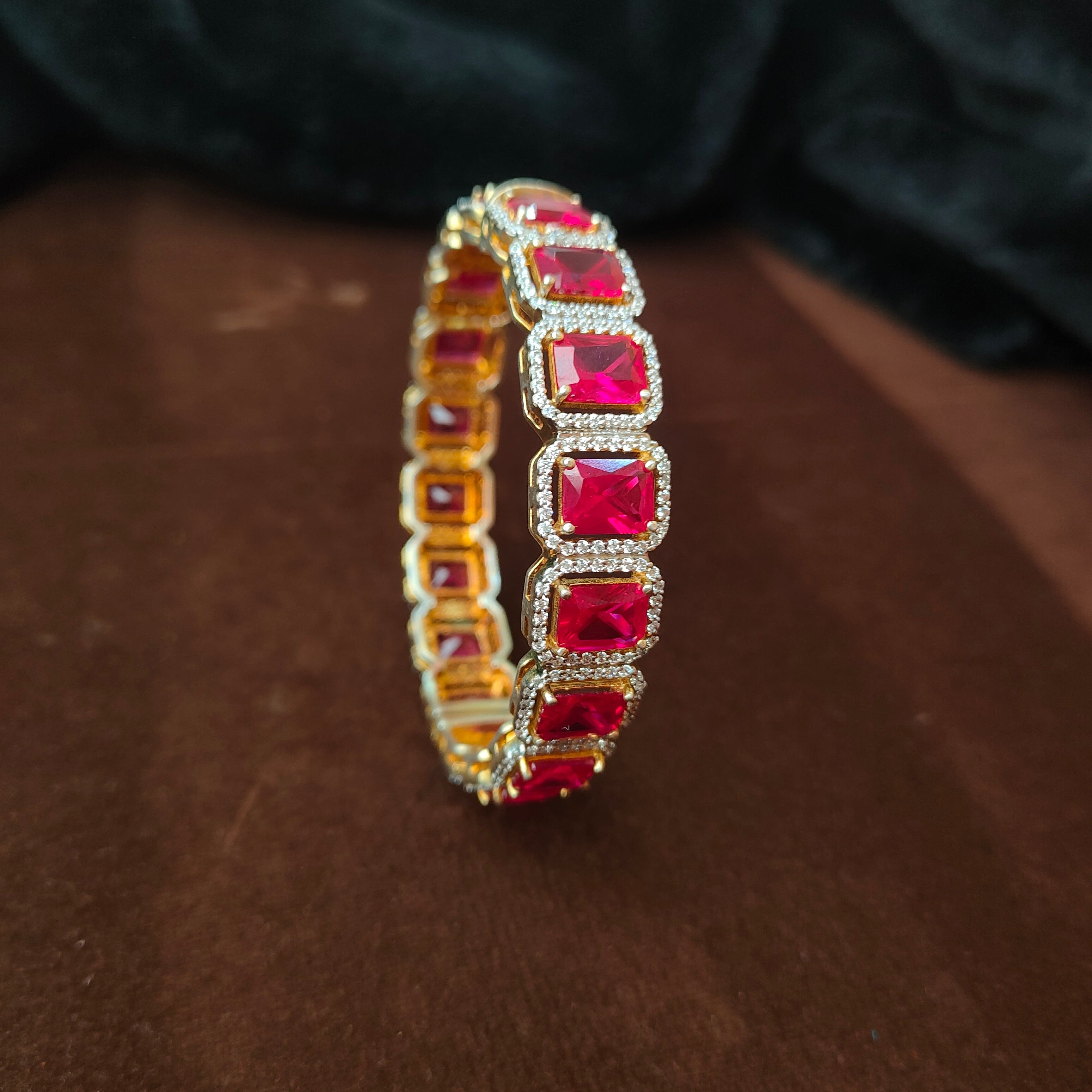 Pure 925 Silver Gold Plated Bangle -9391