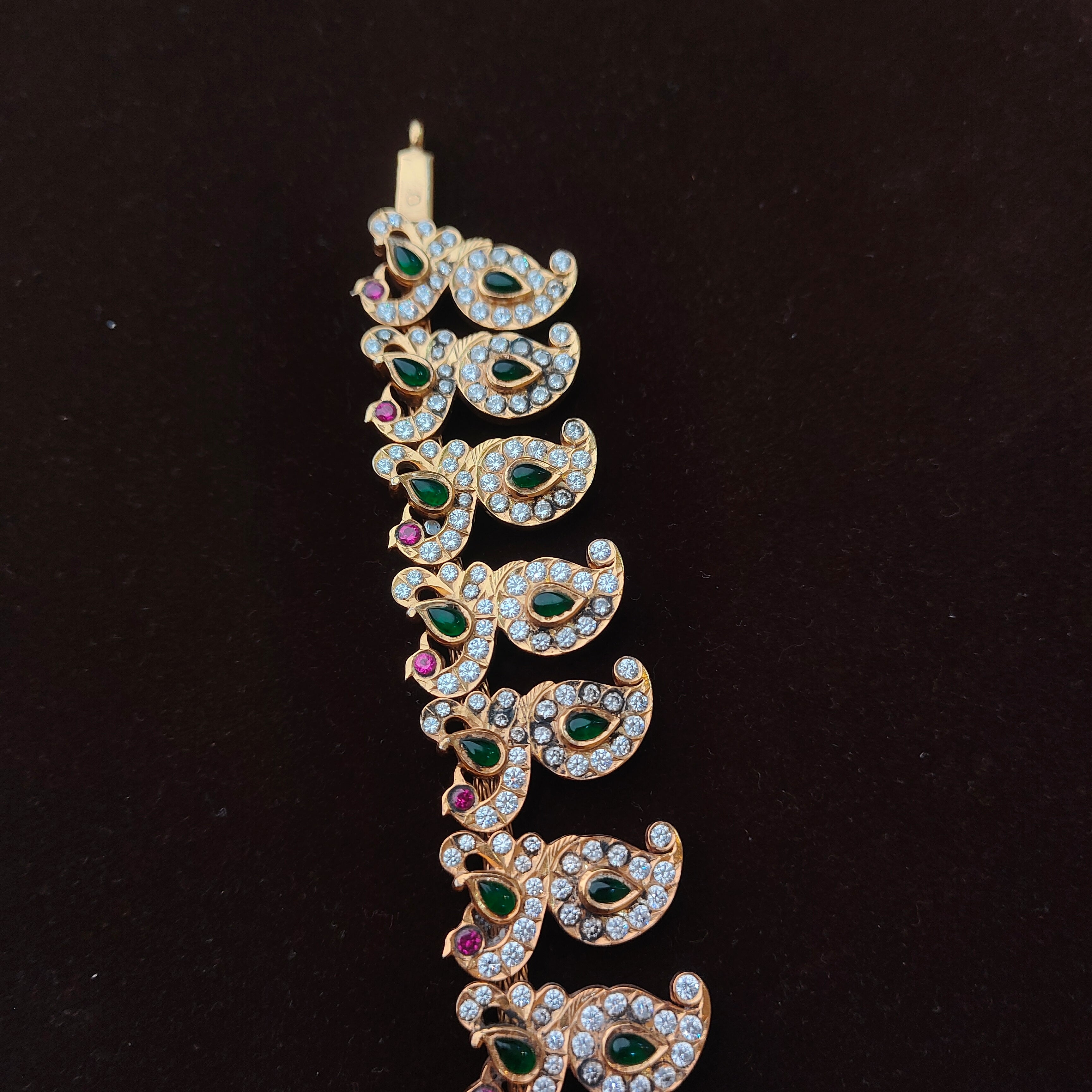 Pure 925 Silver Gold Plated Haram- 5772