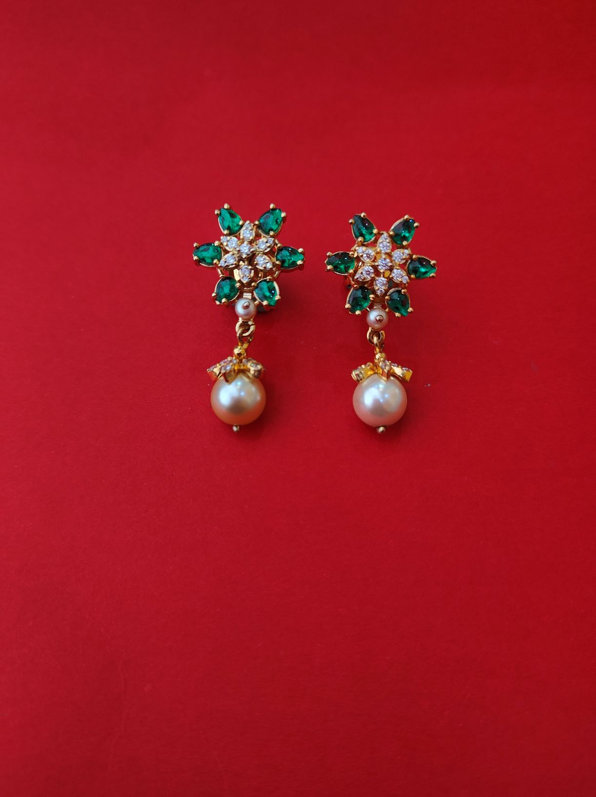 925 Silver Gold Plated Earrings -220