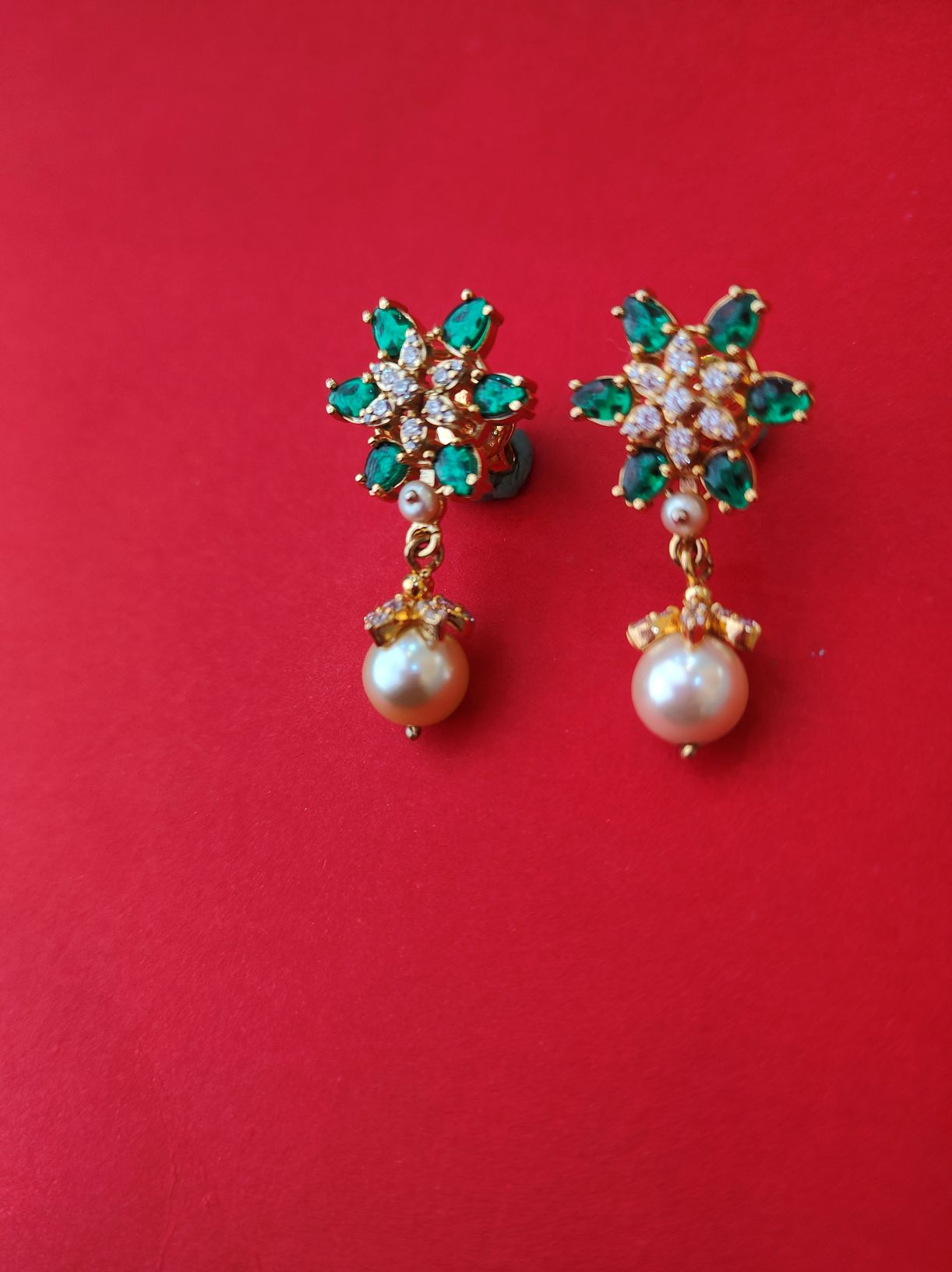 925 Silver Gold Plated Earrings -220