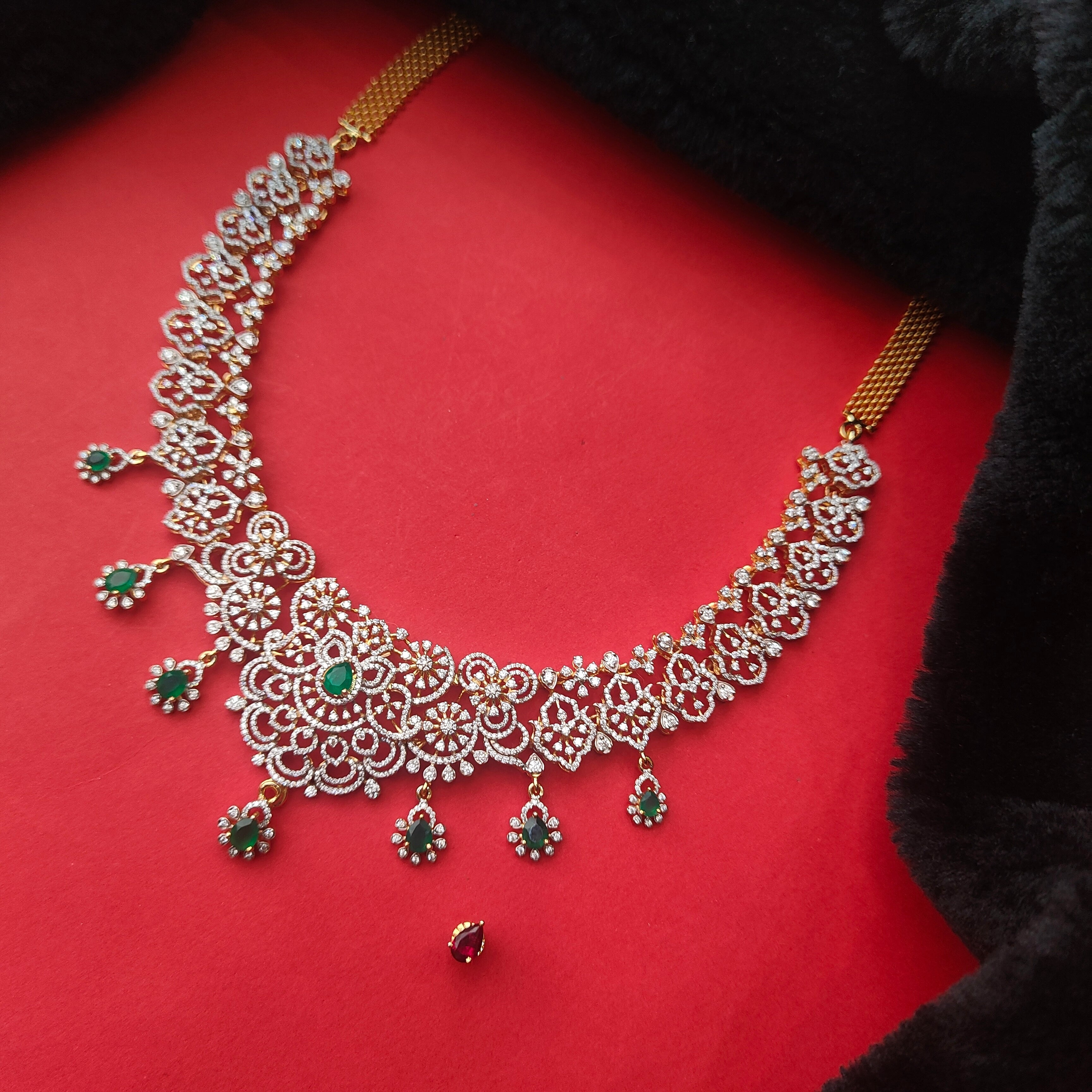 925 Silver Theia Diamond Look Necklace - 217 (Made To Order )