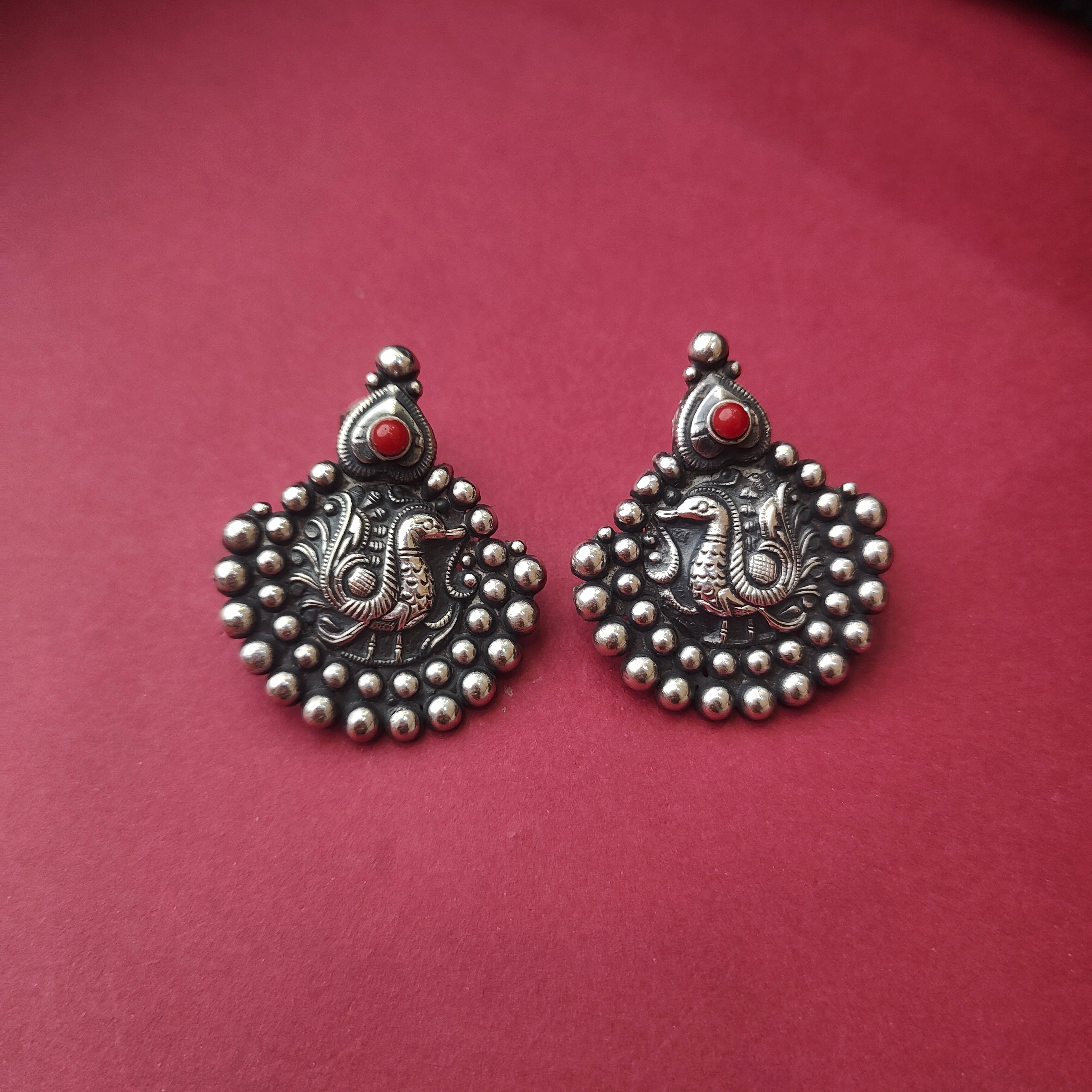 92.5 Pure Silver Oxy Earrings - 0582