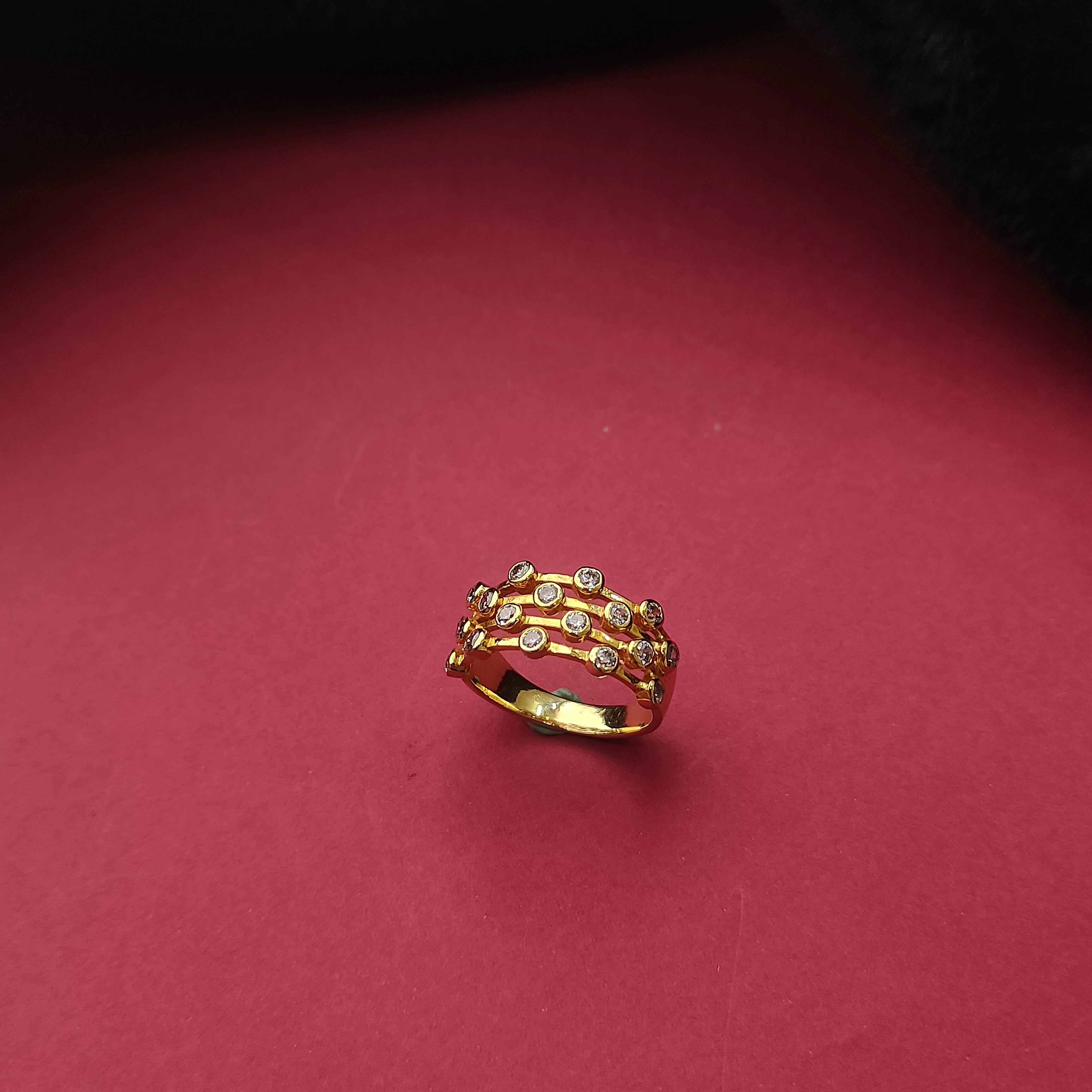 925 Silver Gold Plated Finger Ring -0564