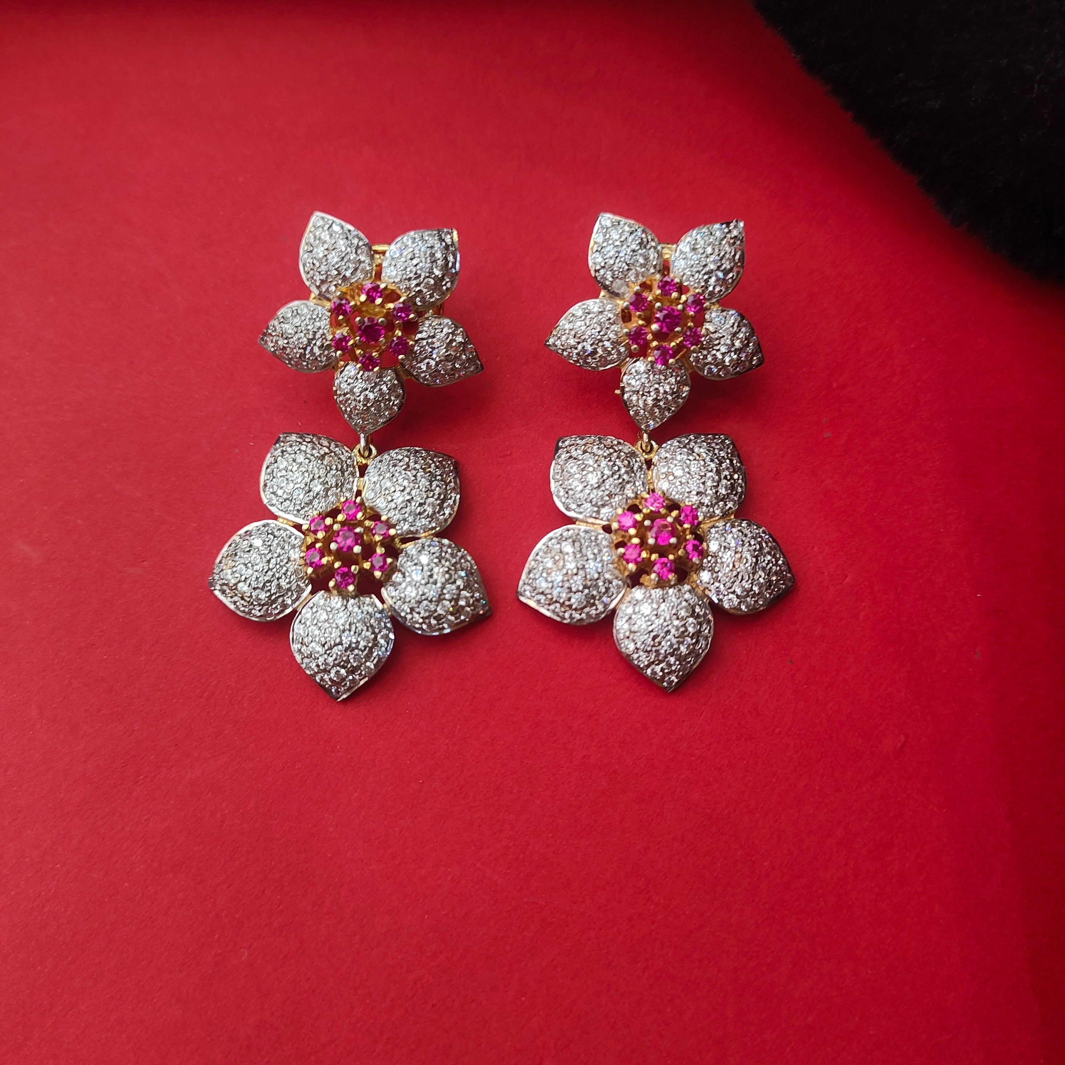 925 Pure Silver Theia Gold Plated Floral Earring-5060