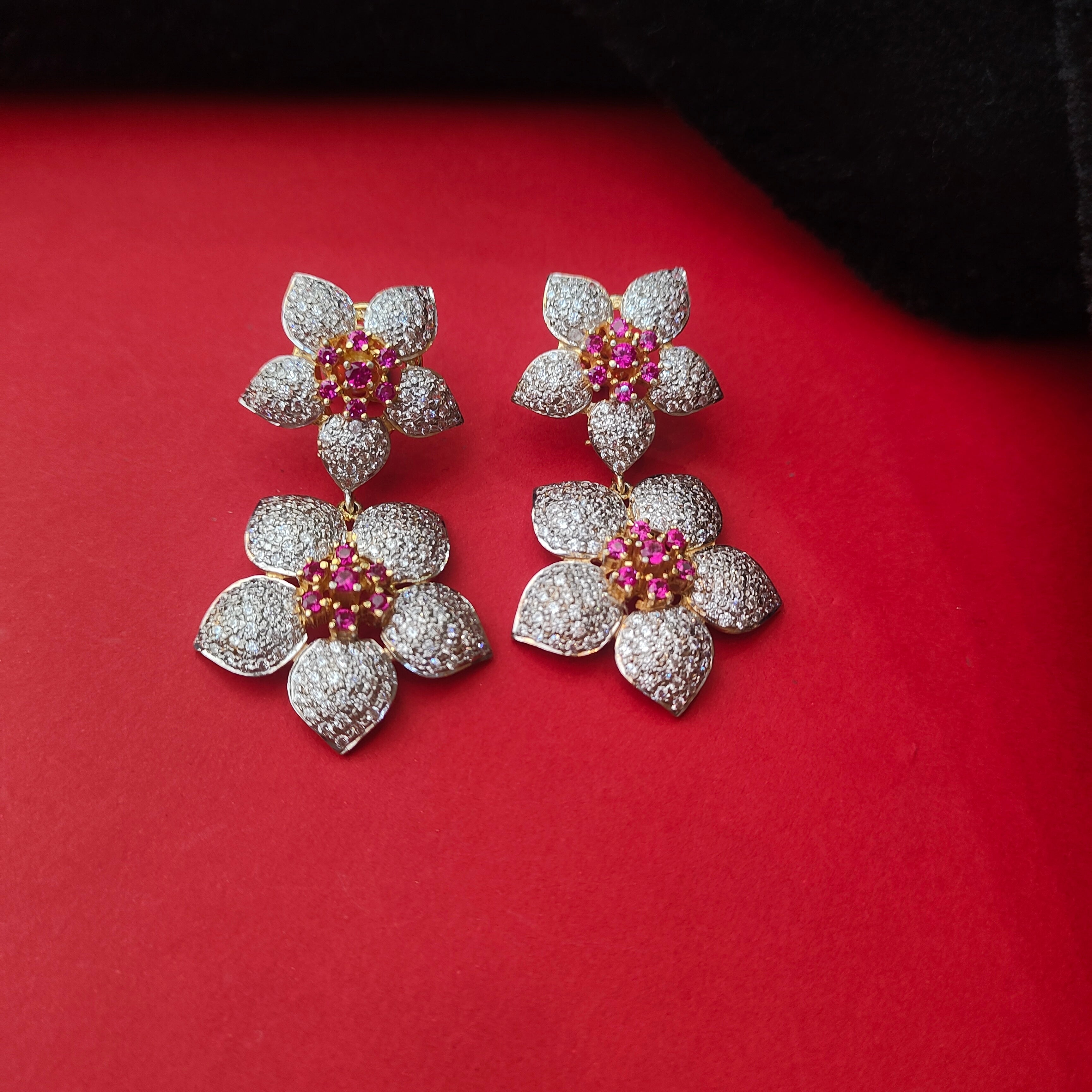 925 Pure Silver Theia Gold Plated Floral Earring-5060