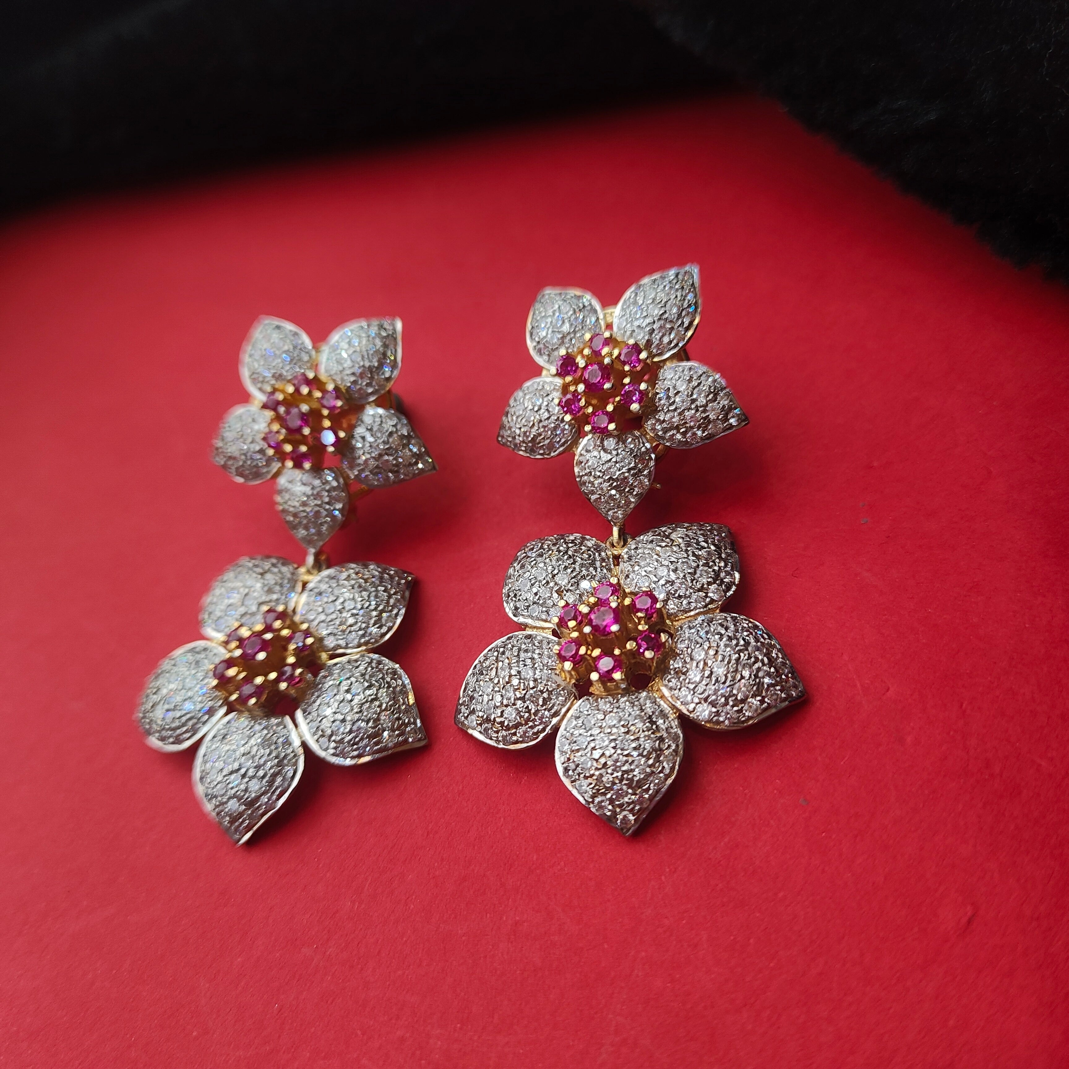 925 Pure Silver Theia Gold Plated Floral Earring-5060