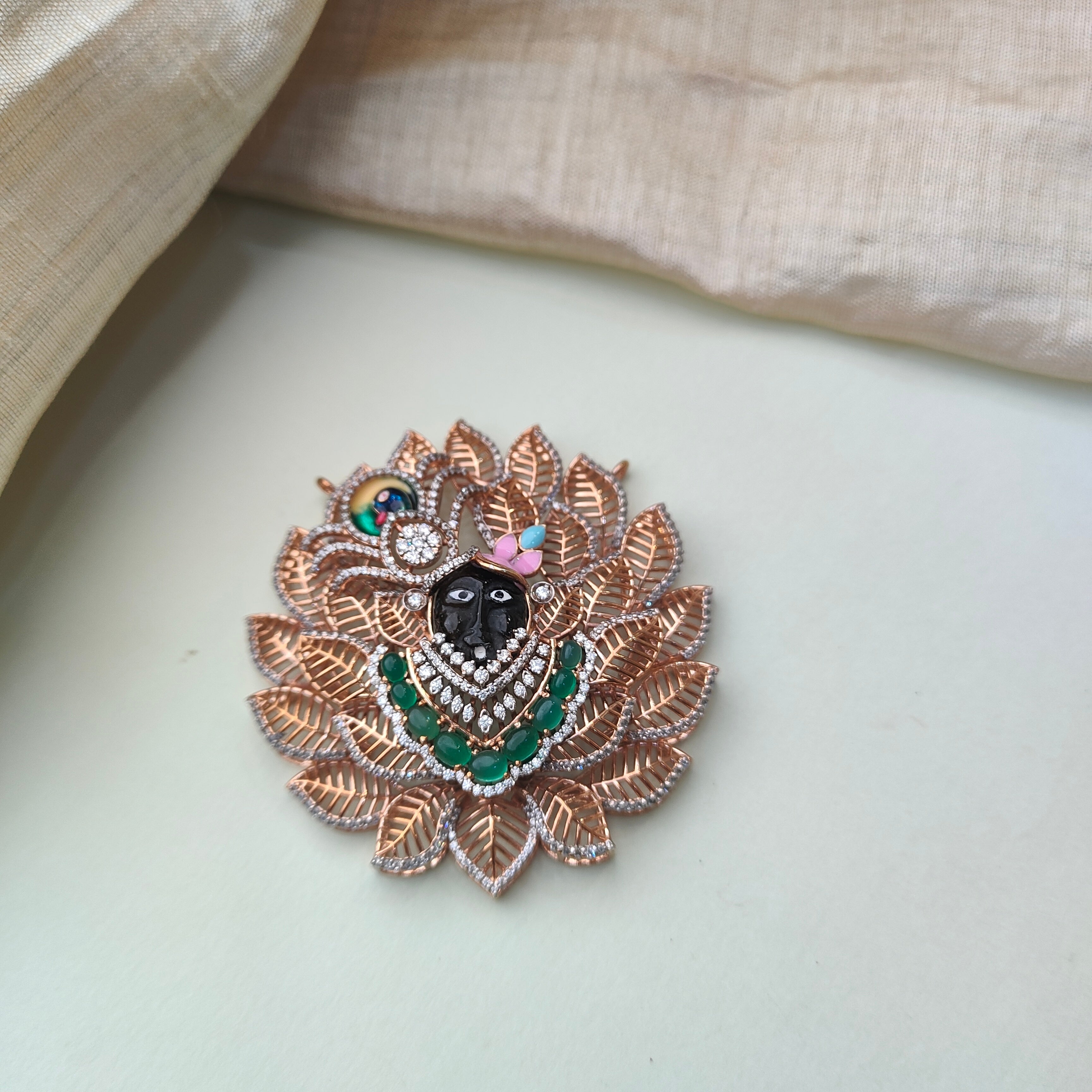 925 Silver Theia Rosegold Krishna Pendant-0091