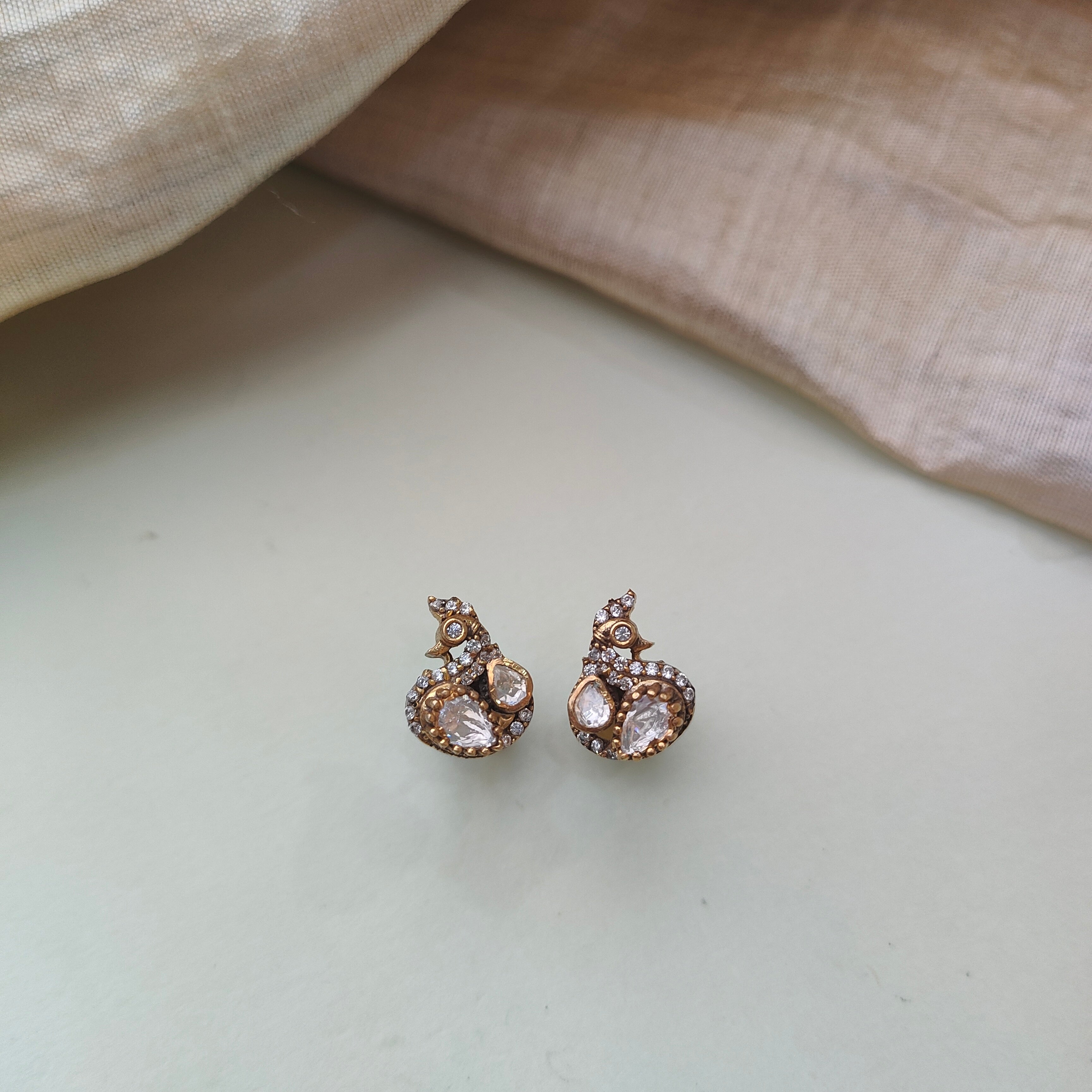 925 Silver Victorian Peacock Stud - 0572