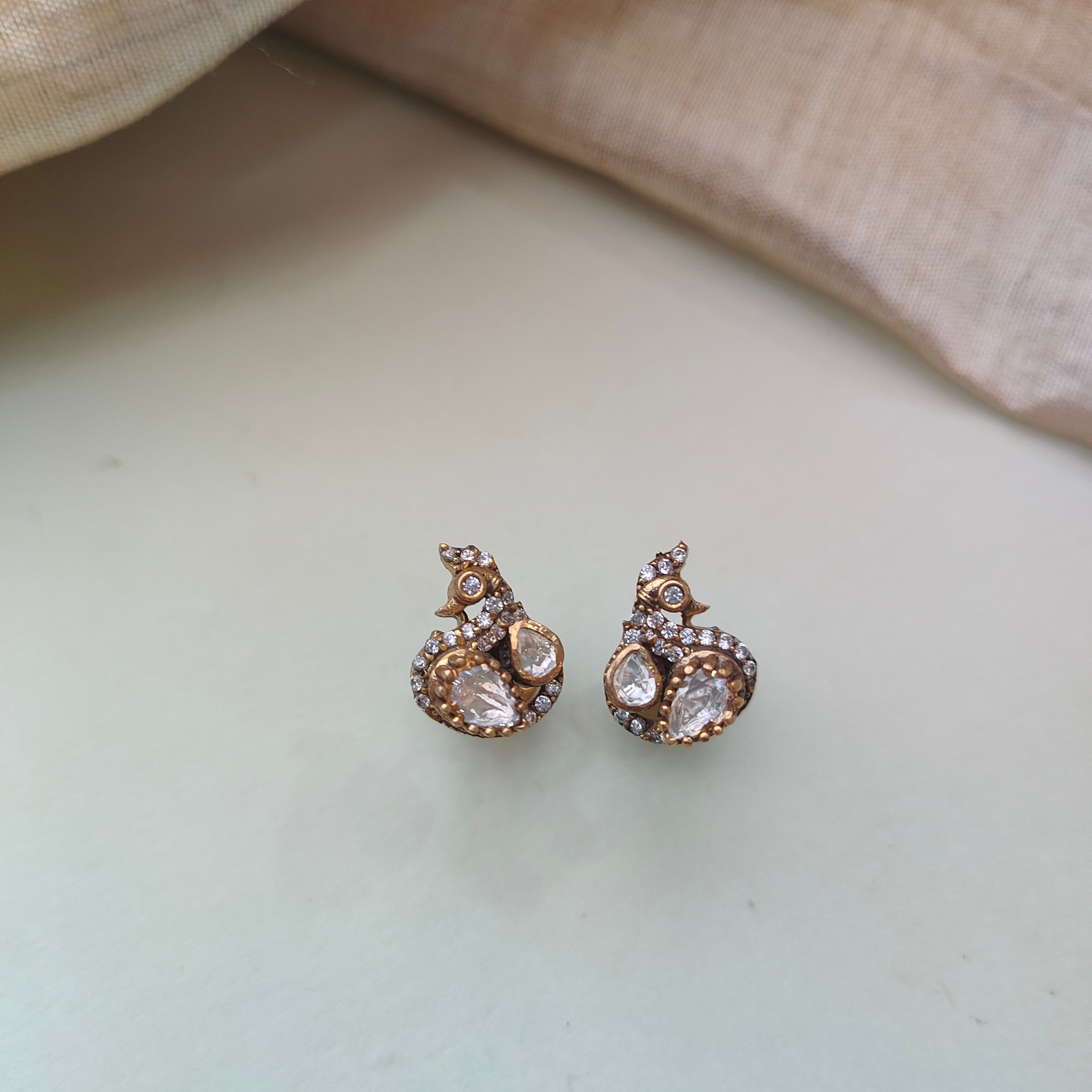 925 Silver Victorian Peacock Stud - 0572