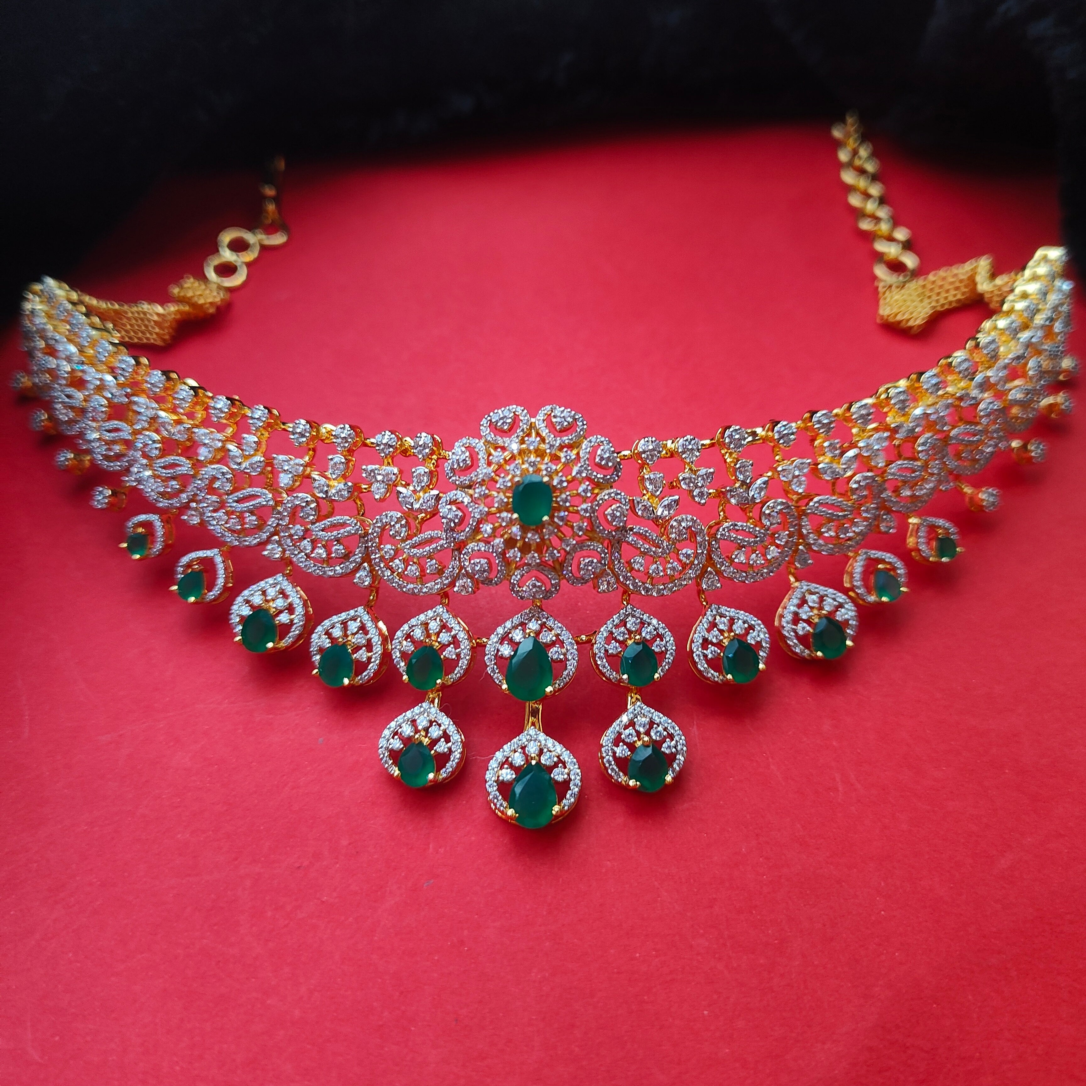 925 Silver Theia Diamond Look Choker- 001