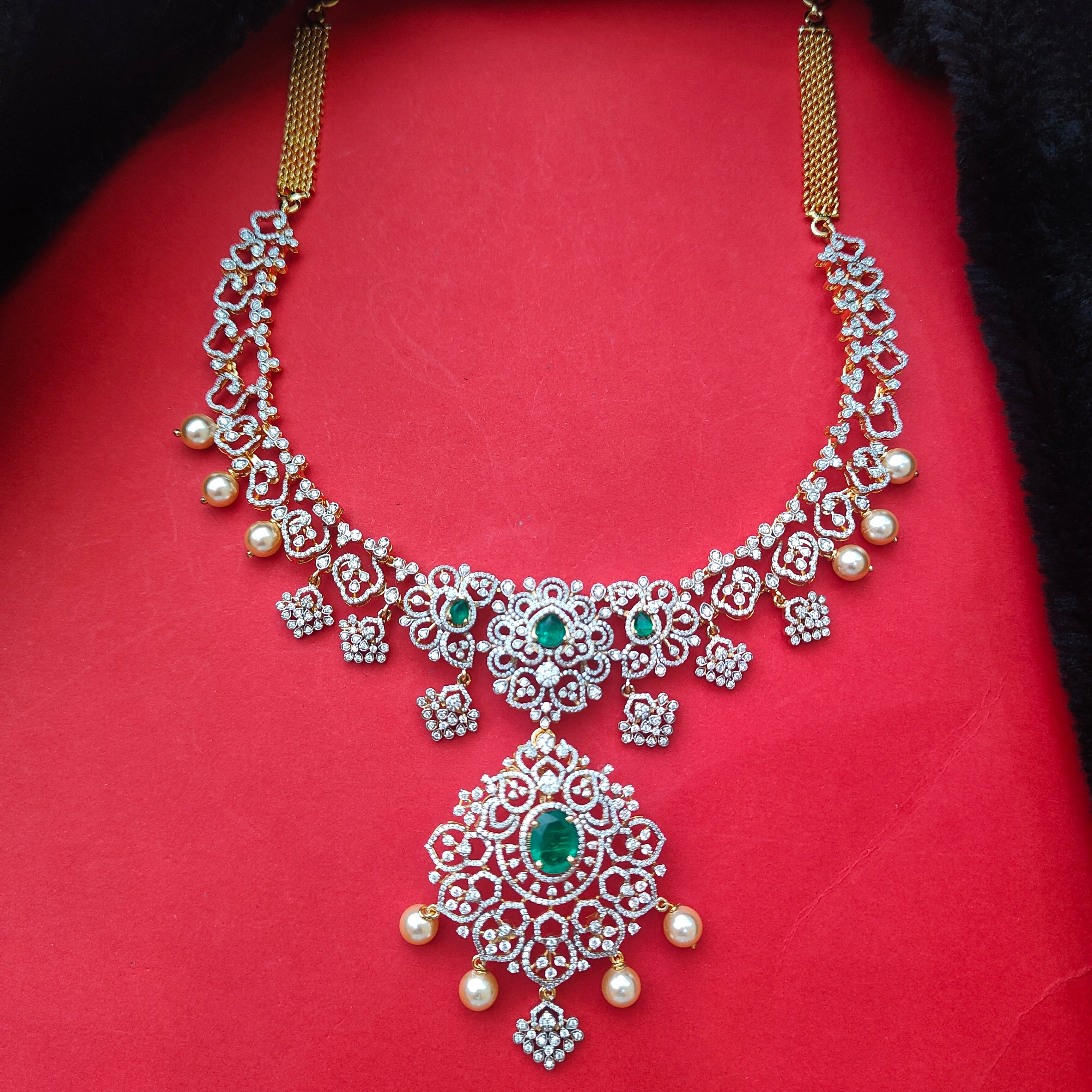 925 Silver Theia Diamond Look Necklace ( MADE TO ORDER ) - 0216