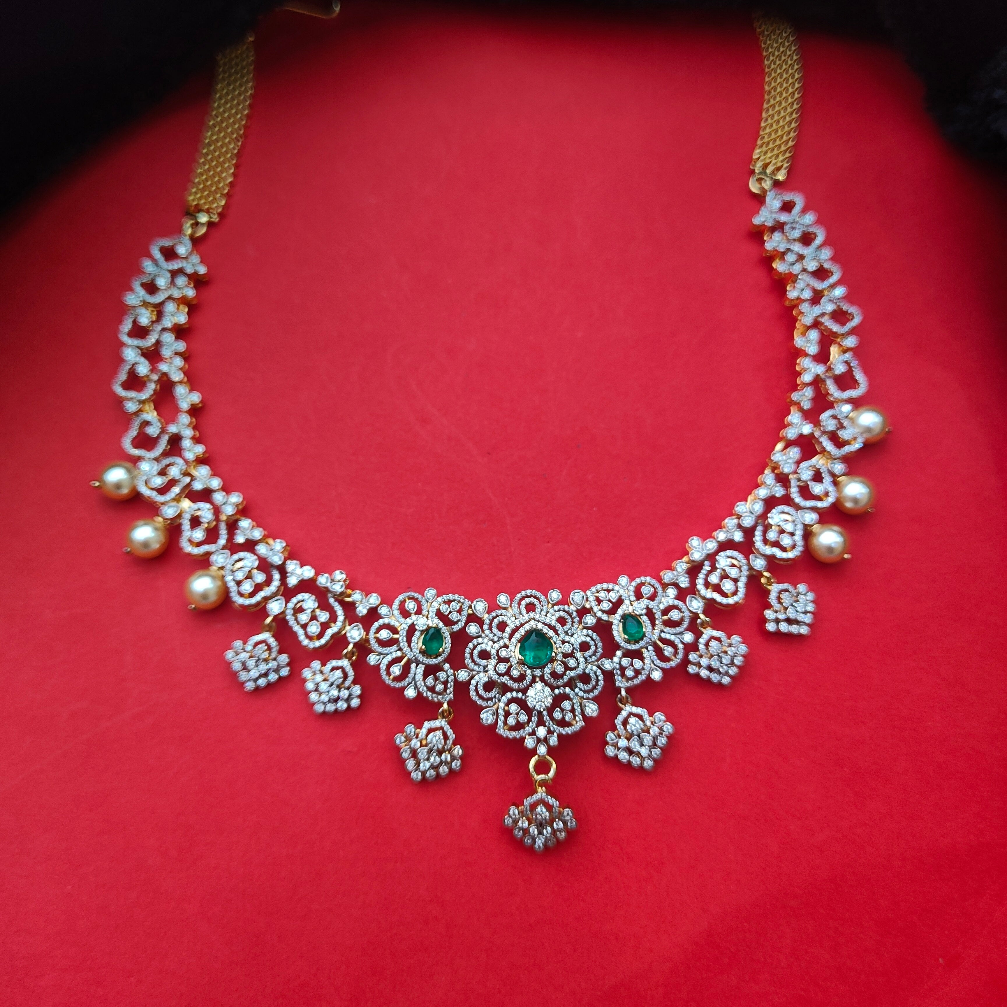 925 Silver Theia Diamond Look Necklace ( MADE TO ORDER ) - 0216