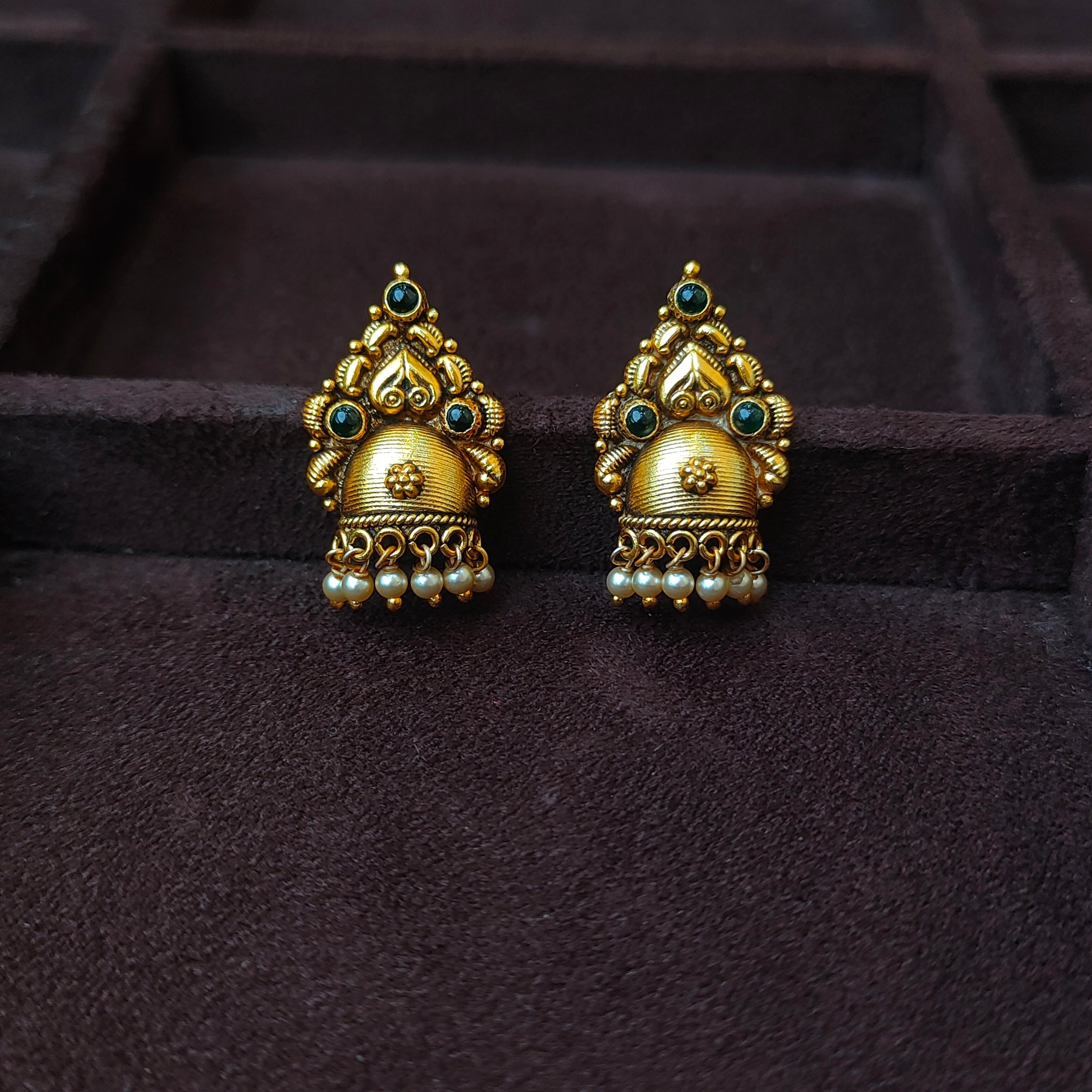 925 Silver Gold Plated Earstud -0177