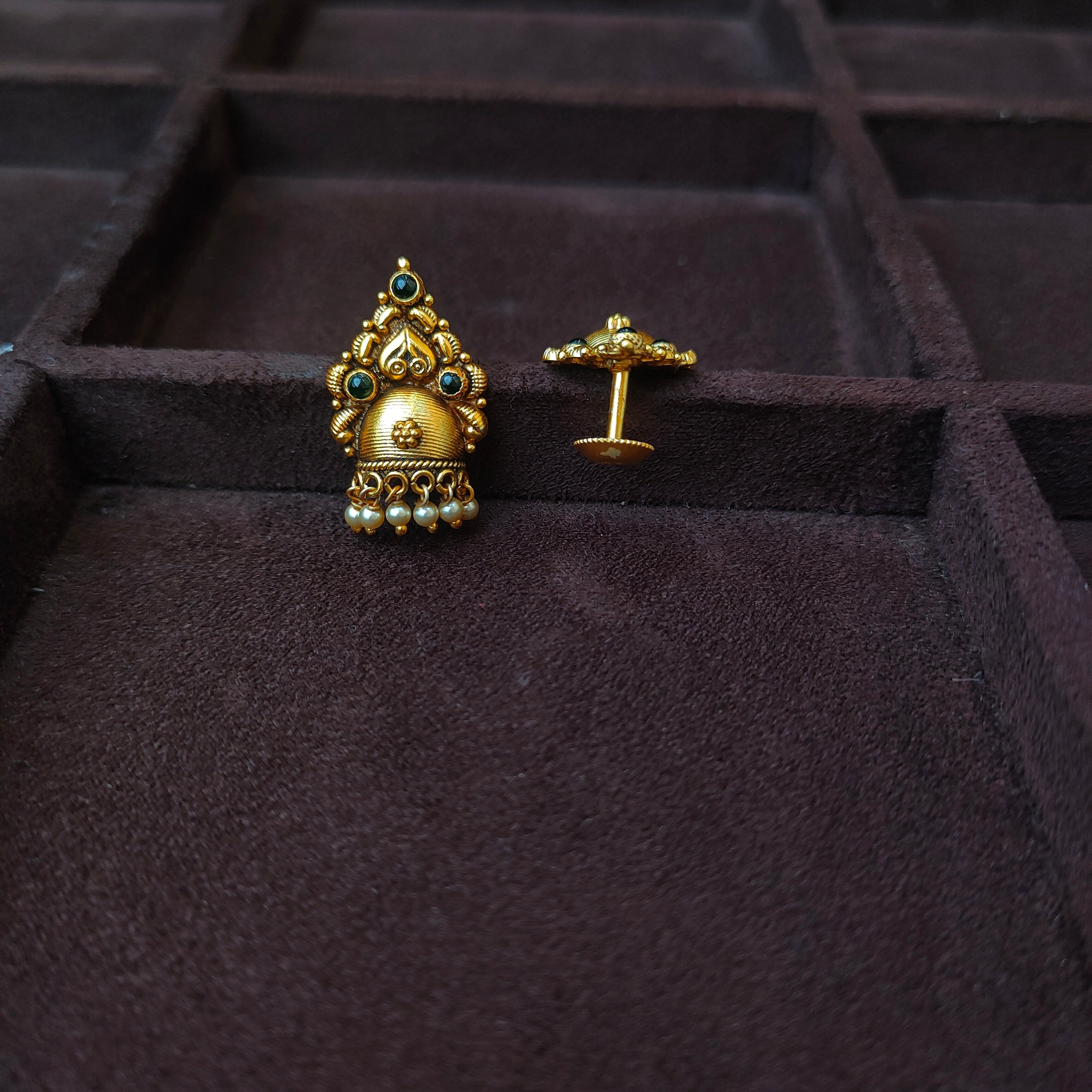 925 Silver Gold Plated Earstud -0177