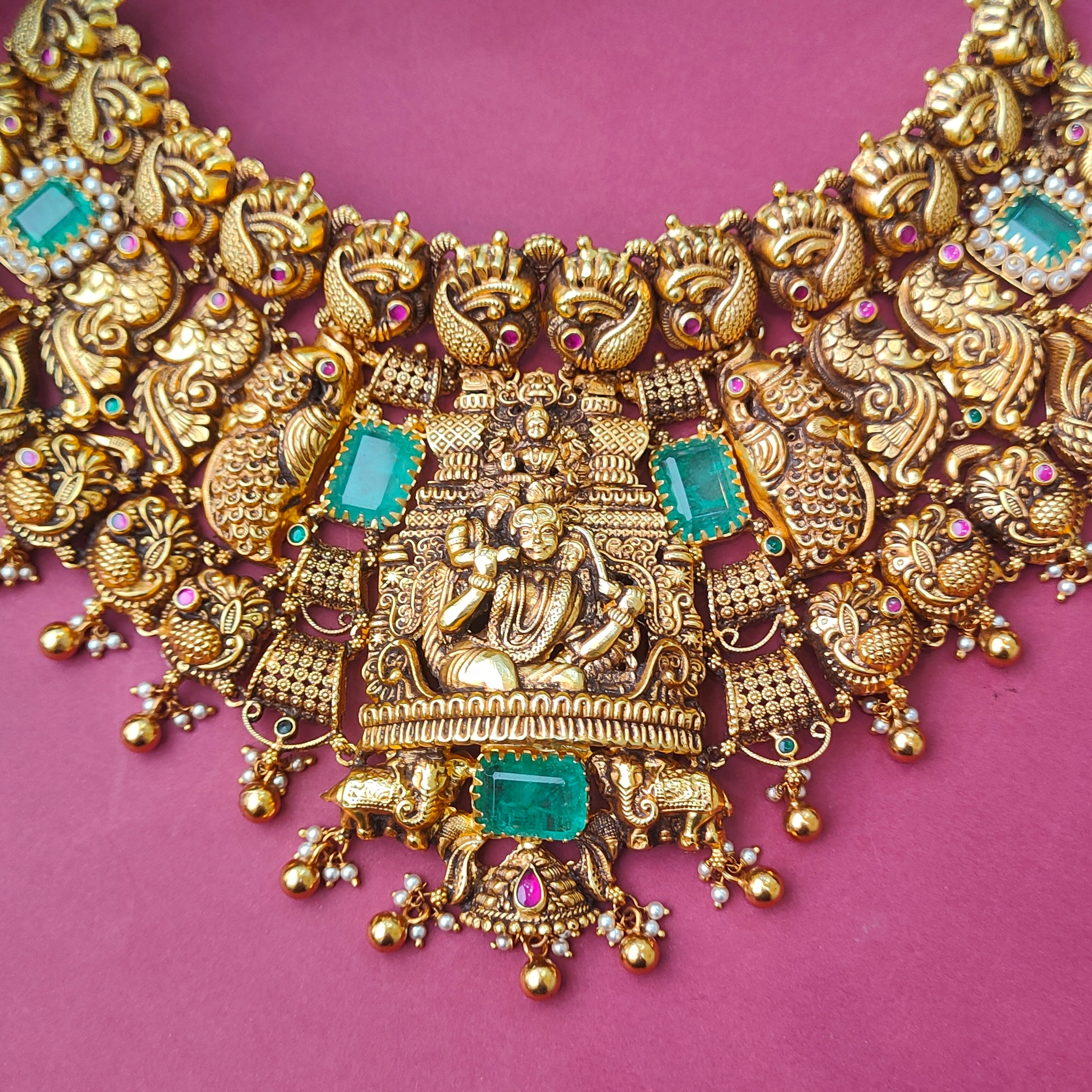 925 Silver Gold Plated Divine Marriage Choker - 0191