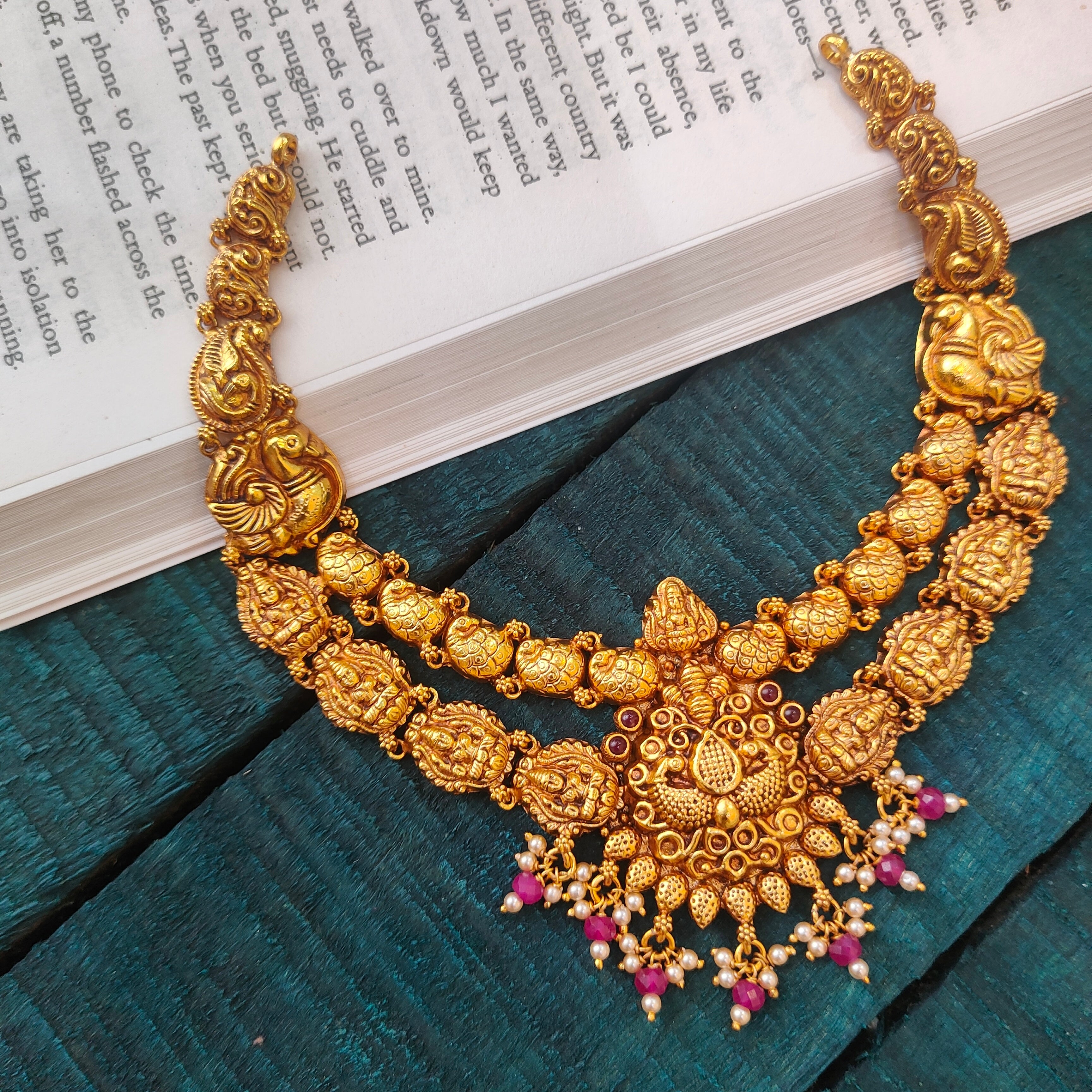 925 Silver Lakshmi Antique Necklace -0519