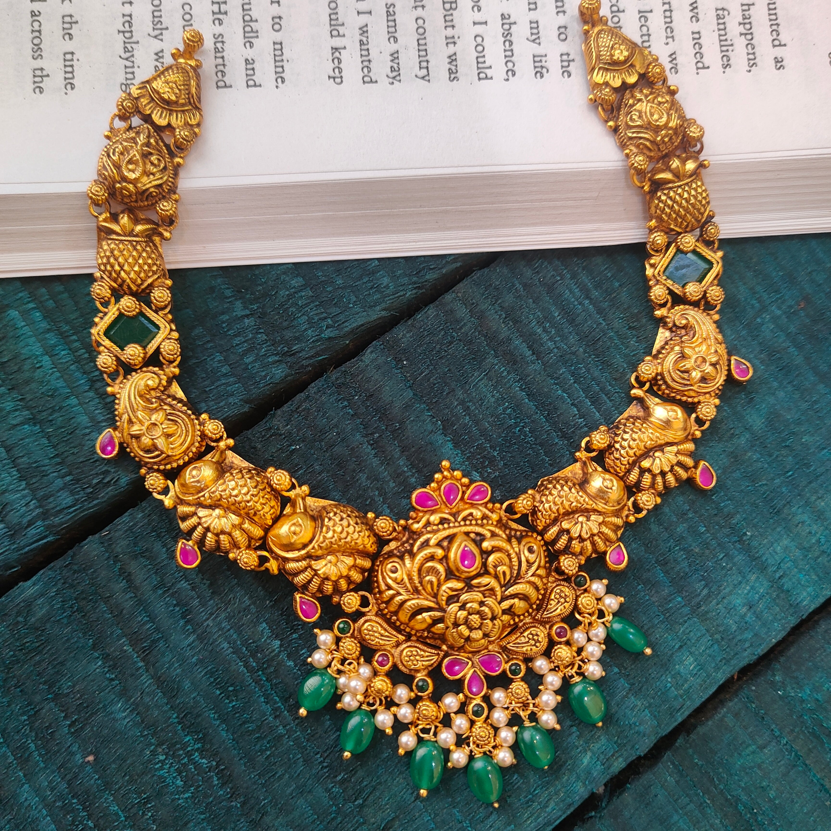 925 Silver Antique Nakshi Necklace -0515