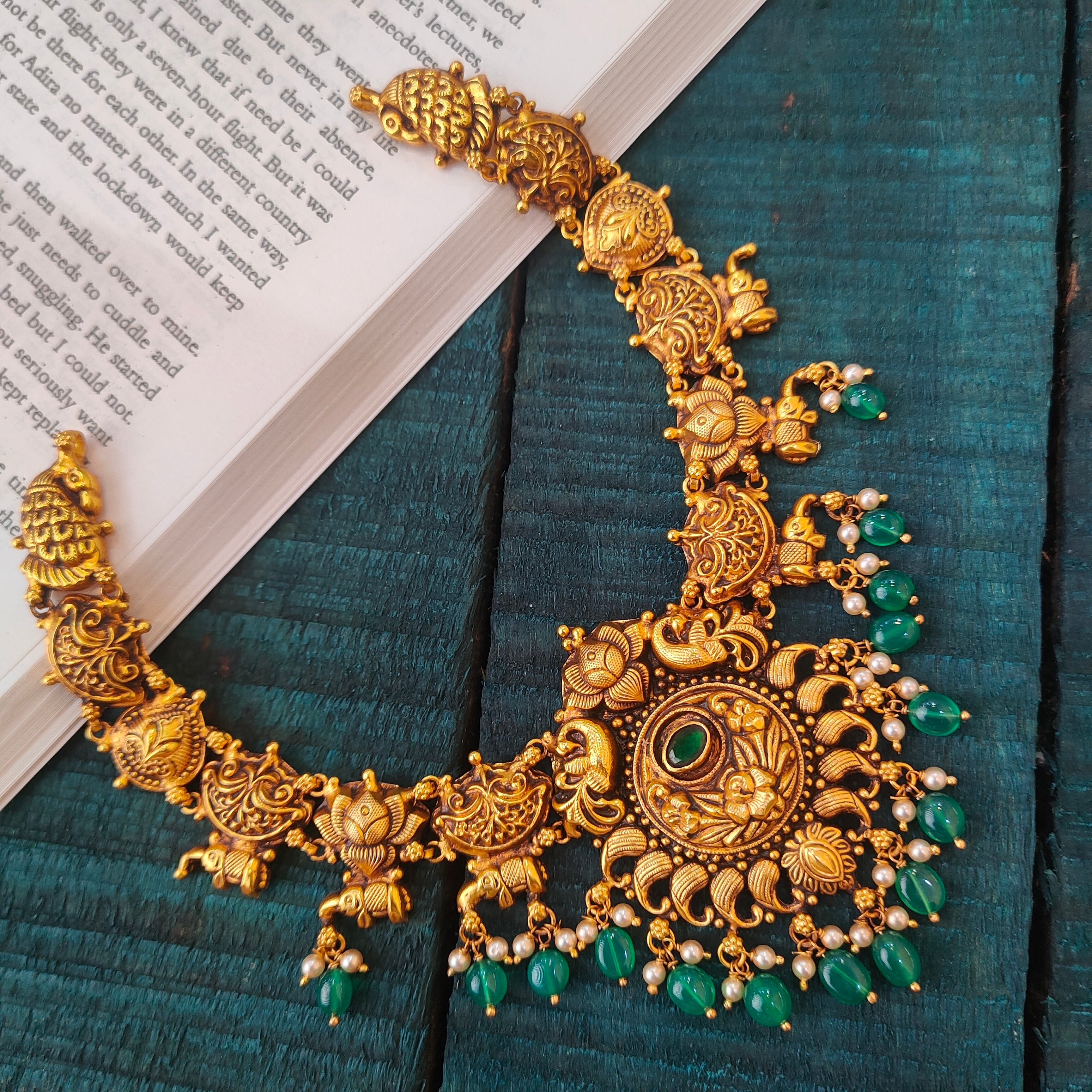 925 Silver Antique Nakshi Necklace -0561