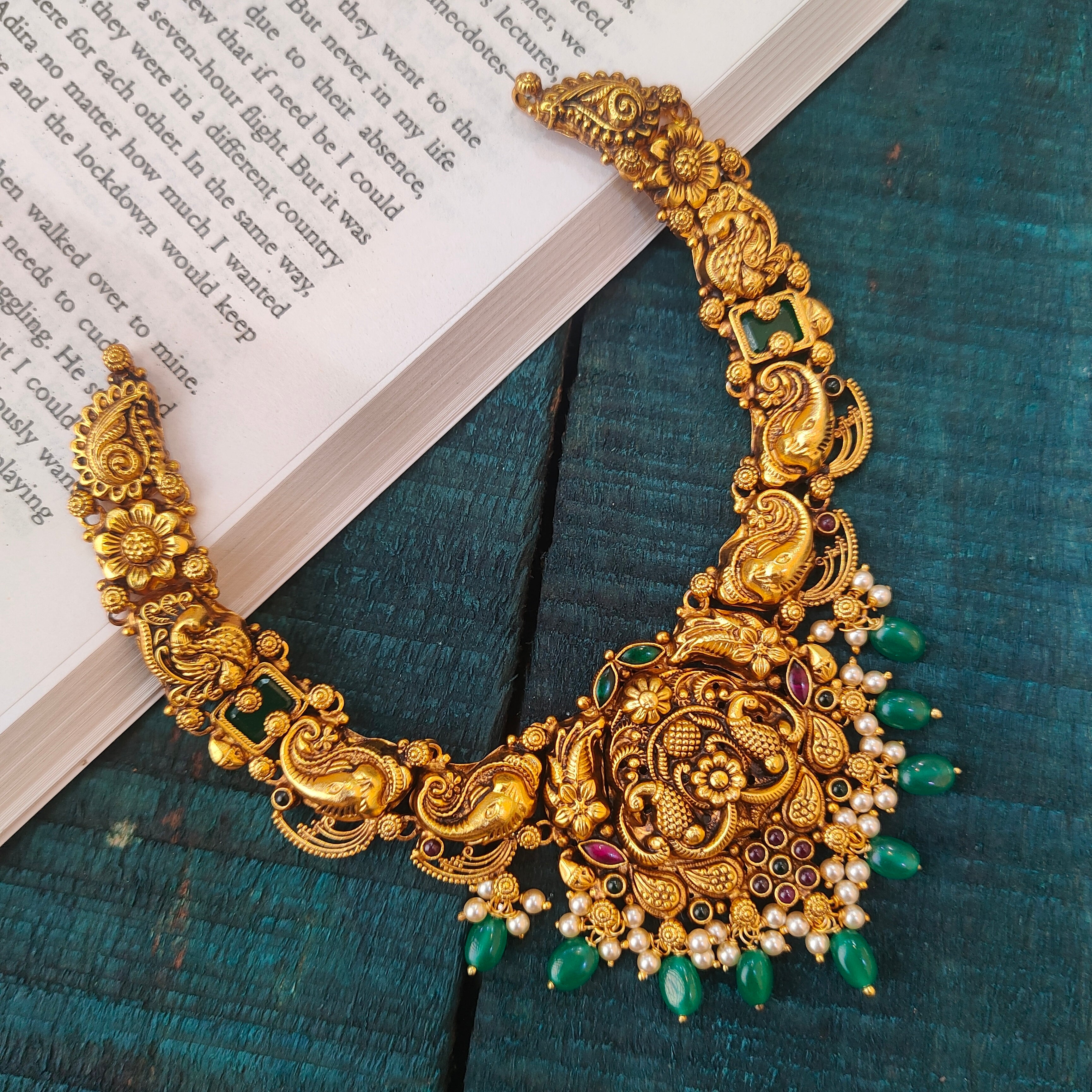 925 Silver Antique Nakshi Necklace -0514