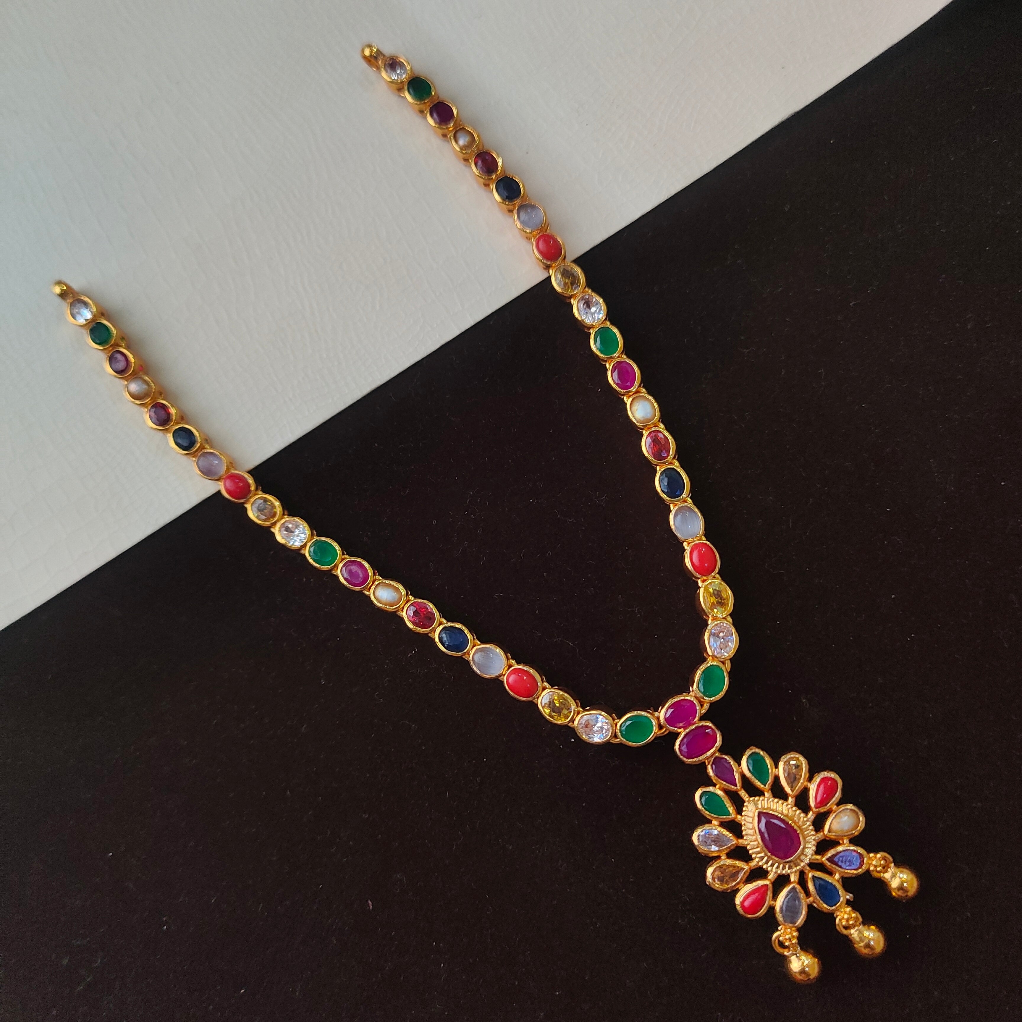 925 Silver Gold Plated Dual Necklace -0510