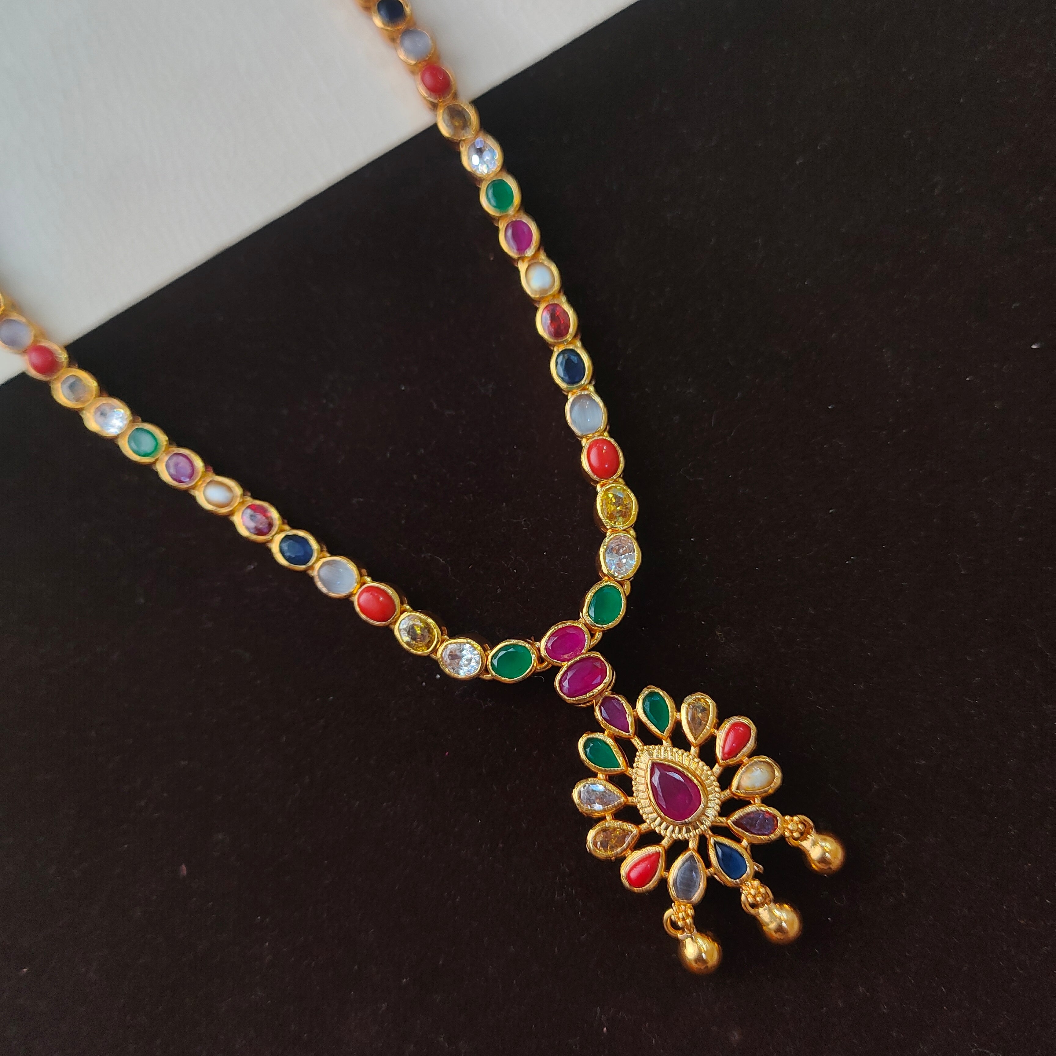 925 Silver Gold Plated Dual Necklace -0510