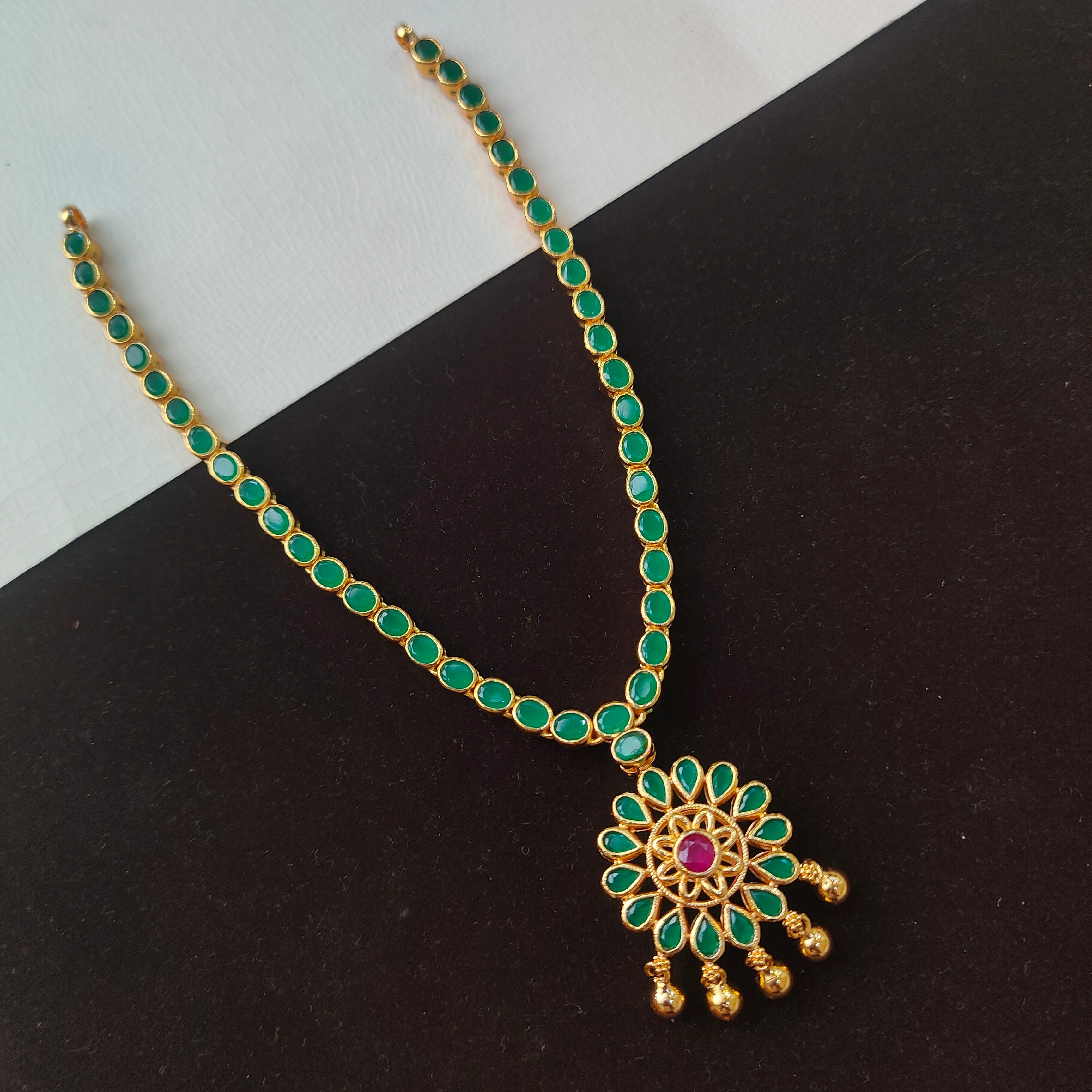 925 Silver Gold Plated Dual Necklace -0513