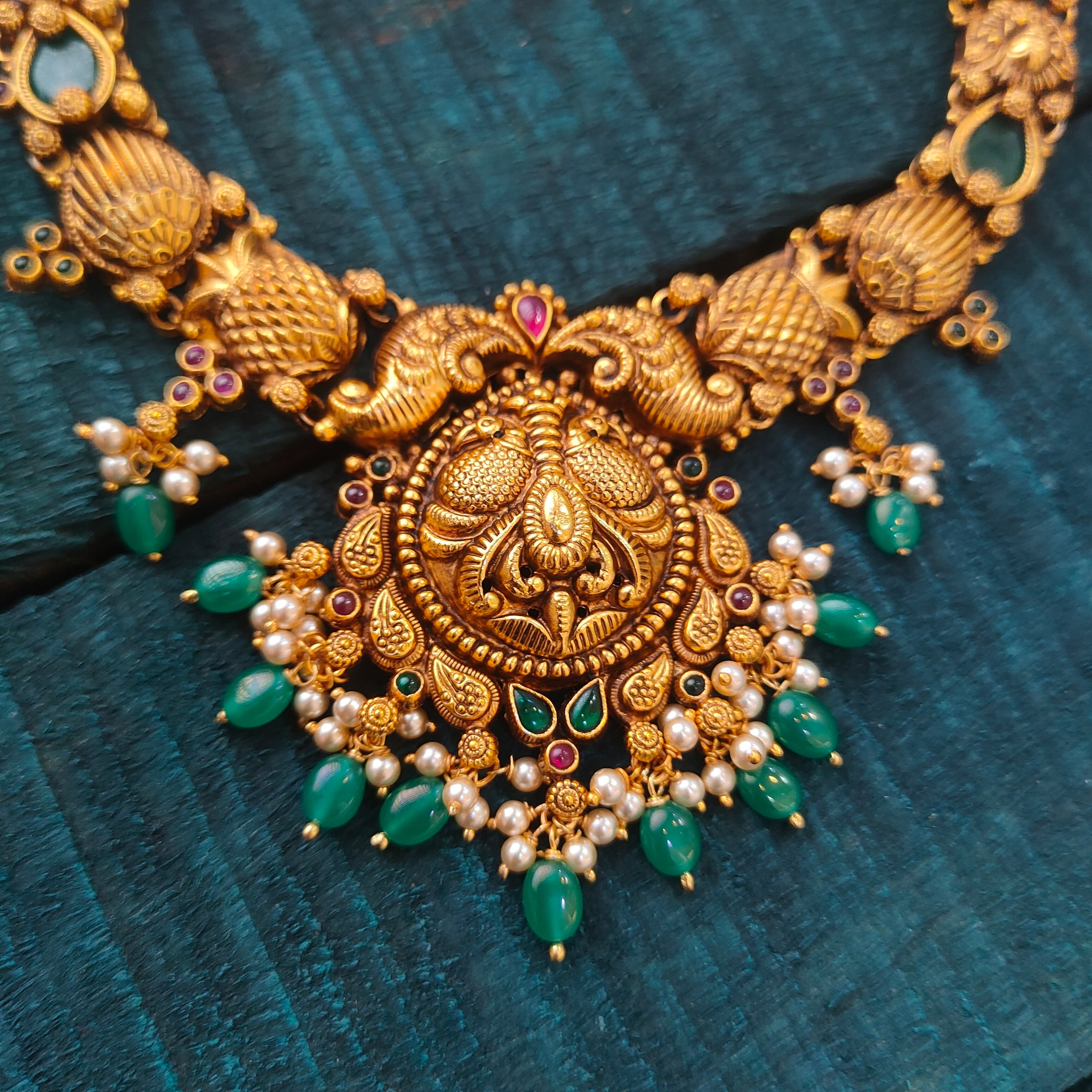 925 Silver Antique Nakshi Necklace -0557