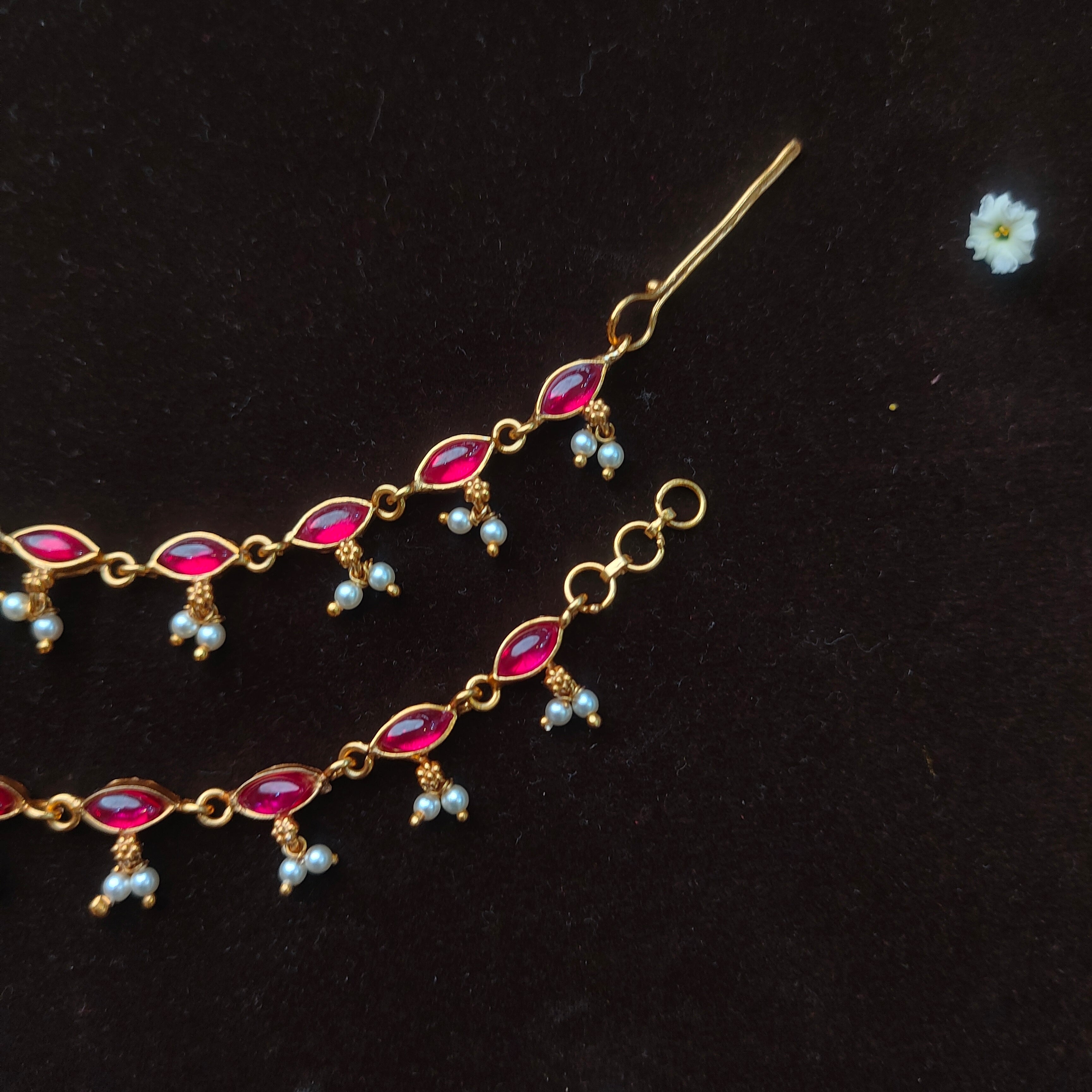 Kanmani Silver Earchain - 002