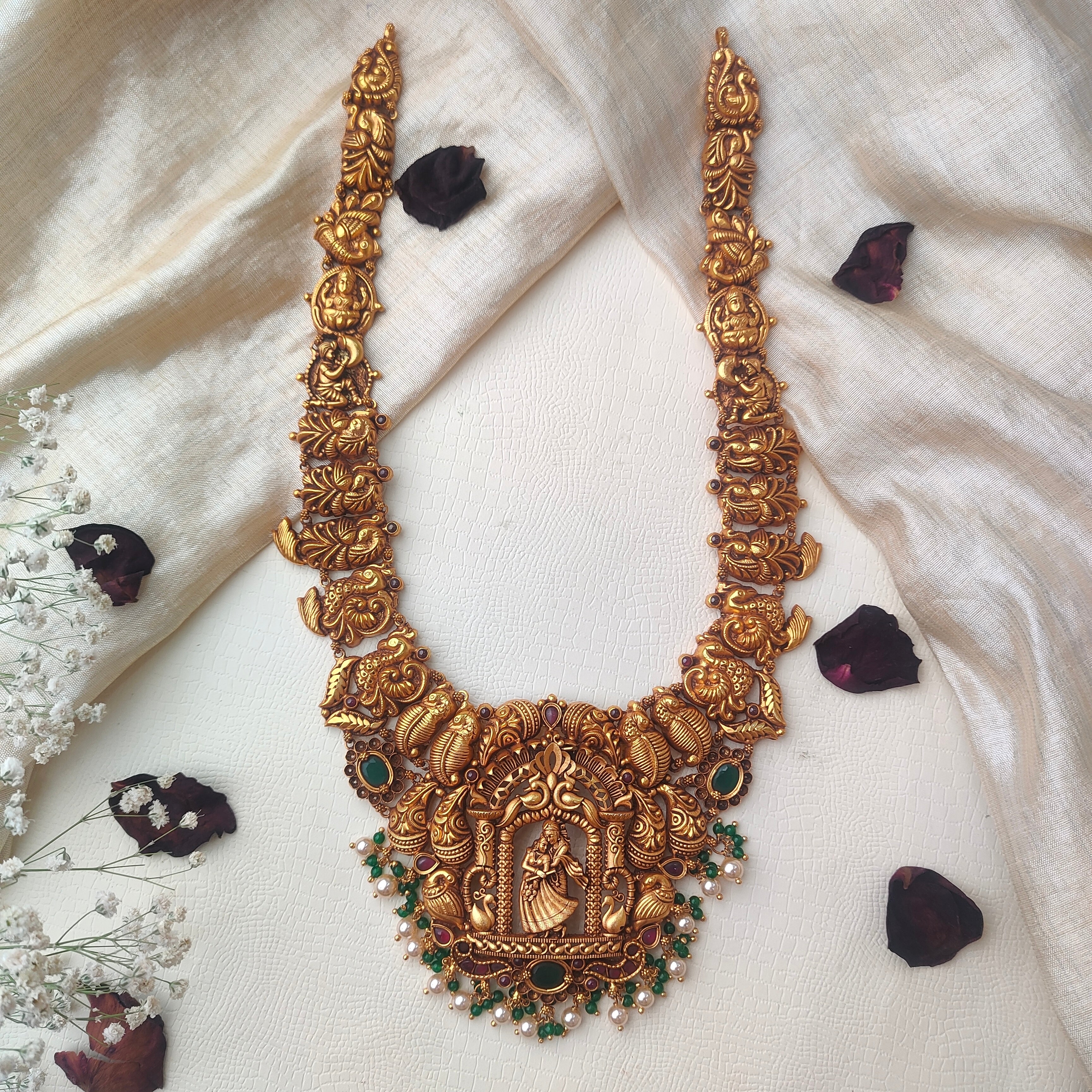 Radha Krishna Nakshi Haram 925 Silver - 0014