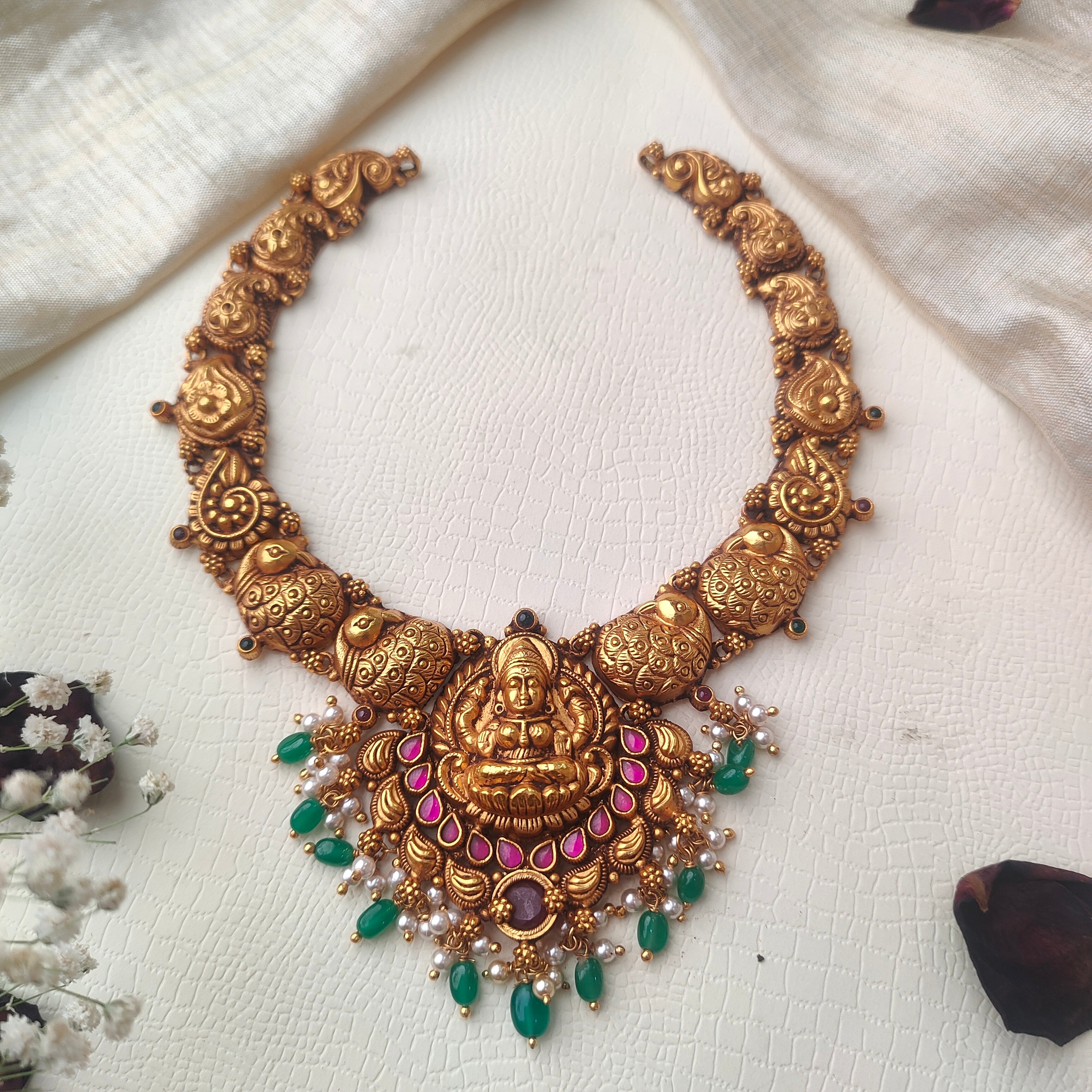 Padma Silver Nakshi Necklace - 0015