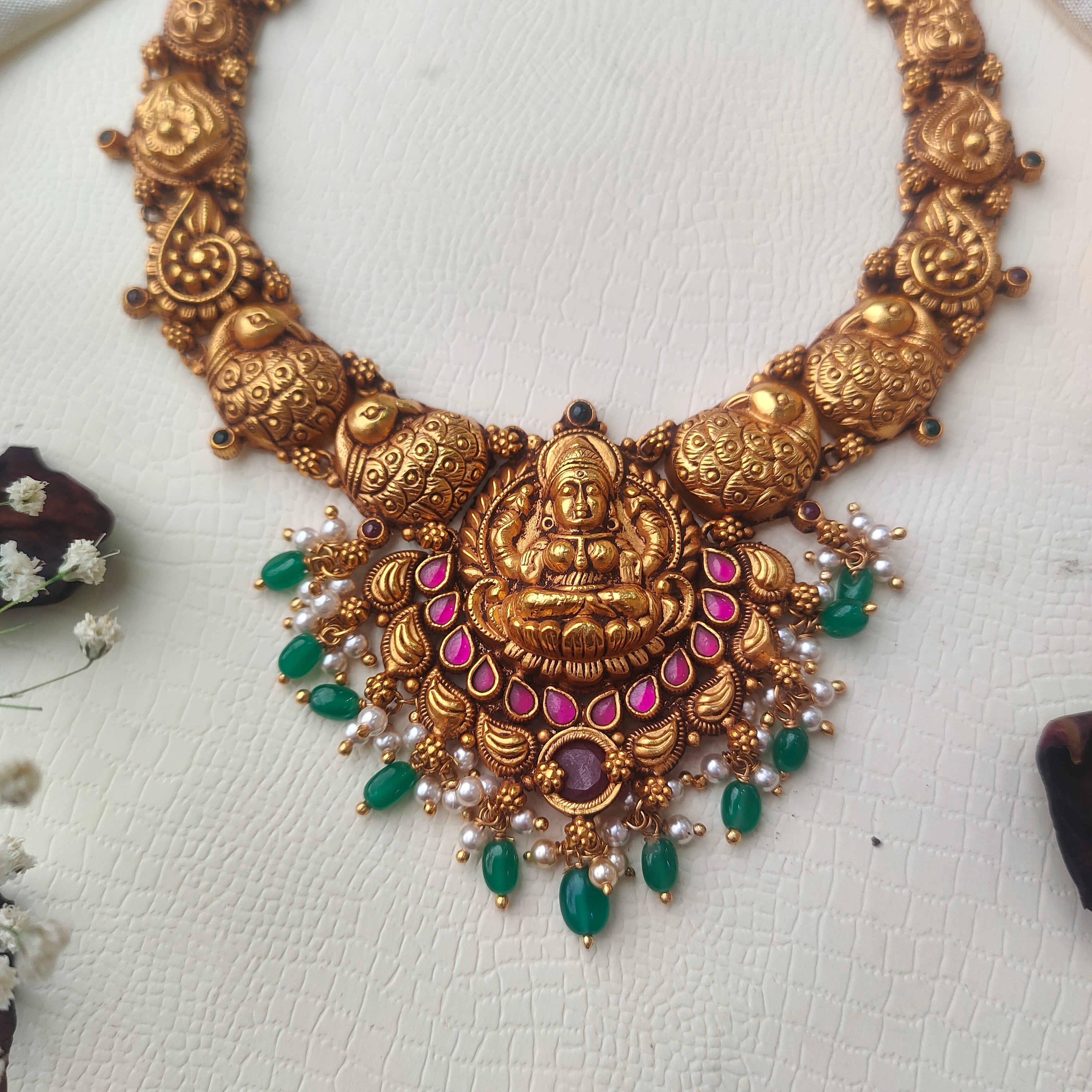 Padma Silver Nakshi Necklace - 0015