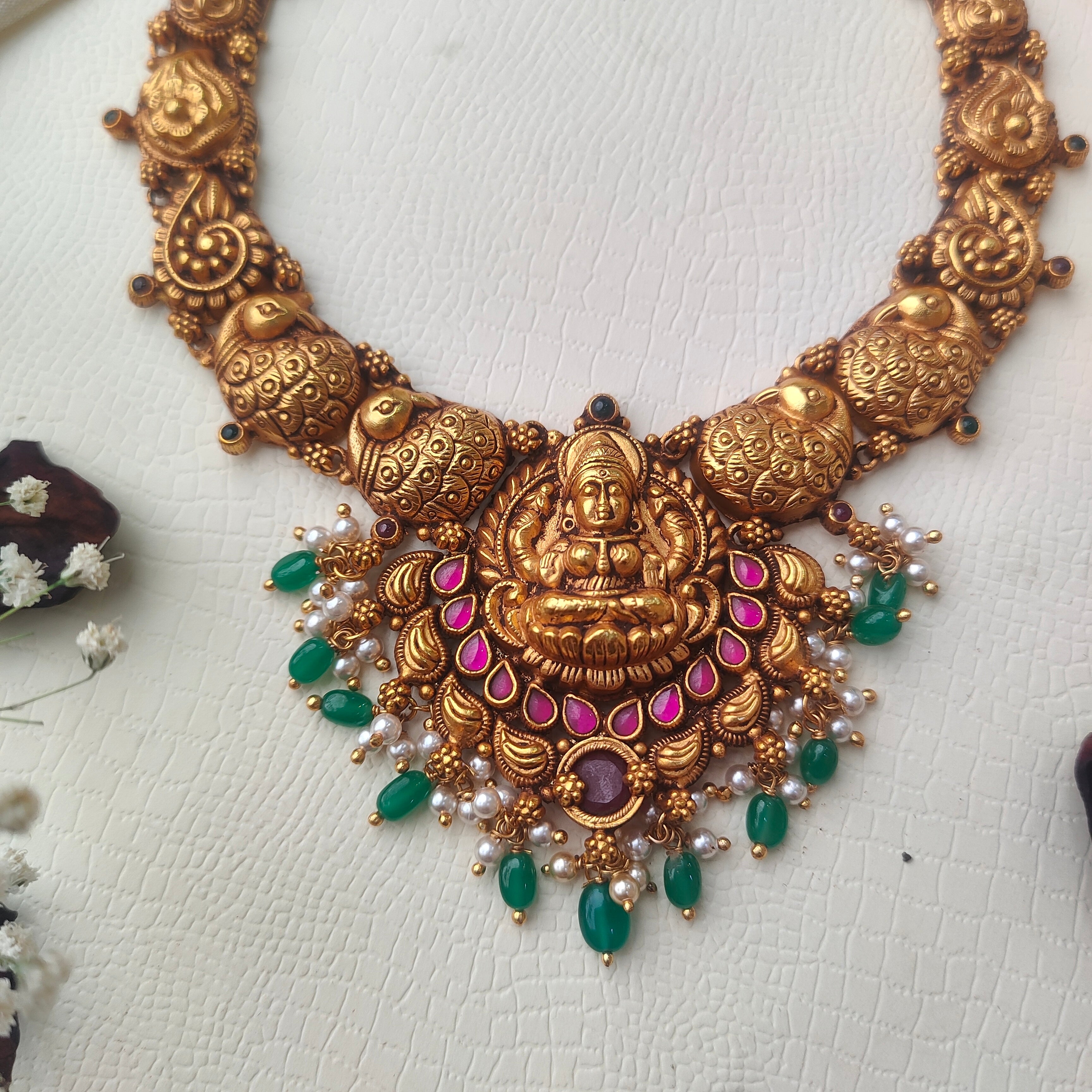 Padma Silver Nakshi Necklace - 0015