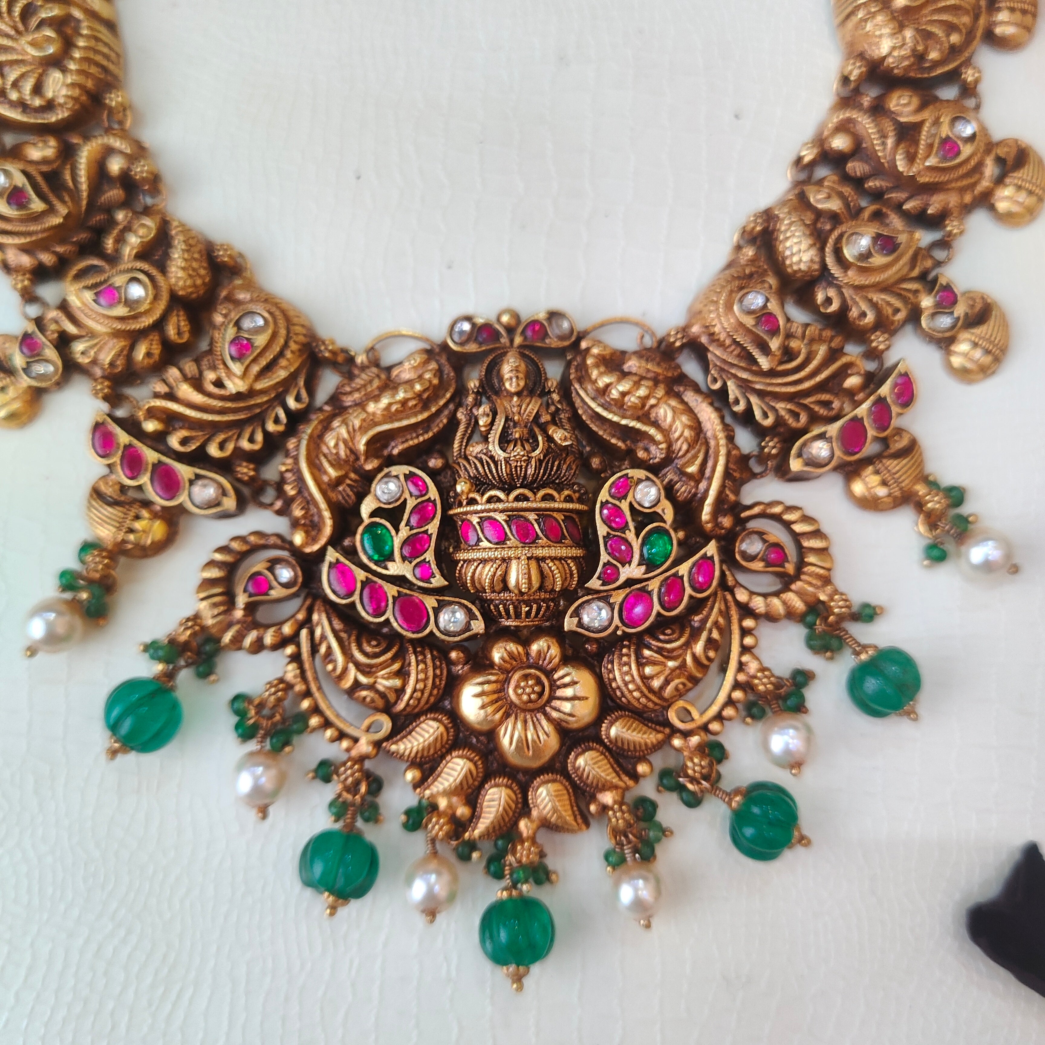 Kanya Silver Kundan Nakshi Necklace - 0029