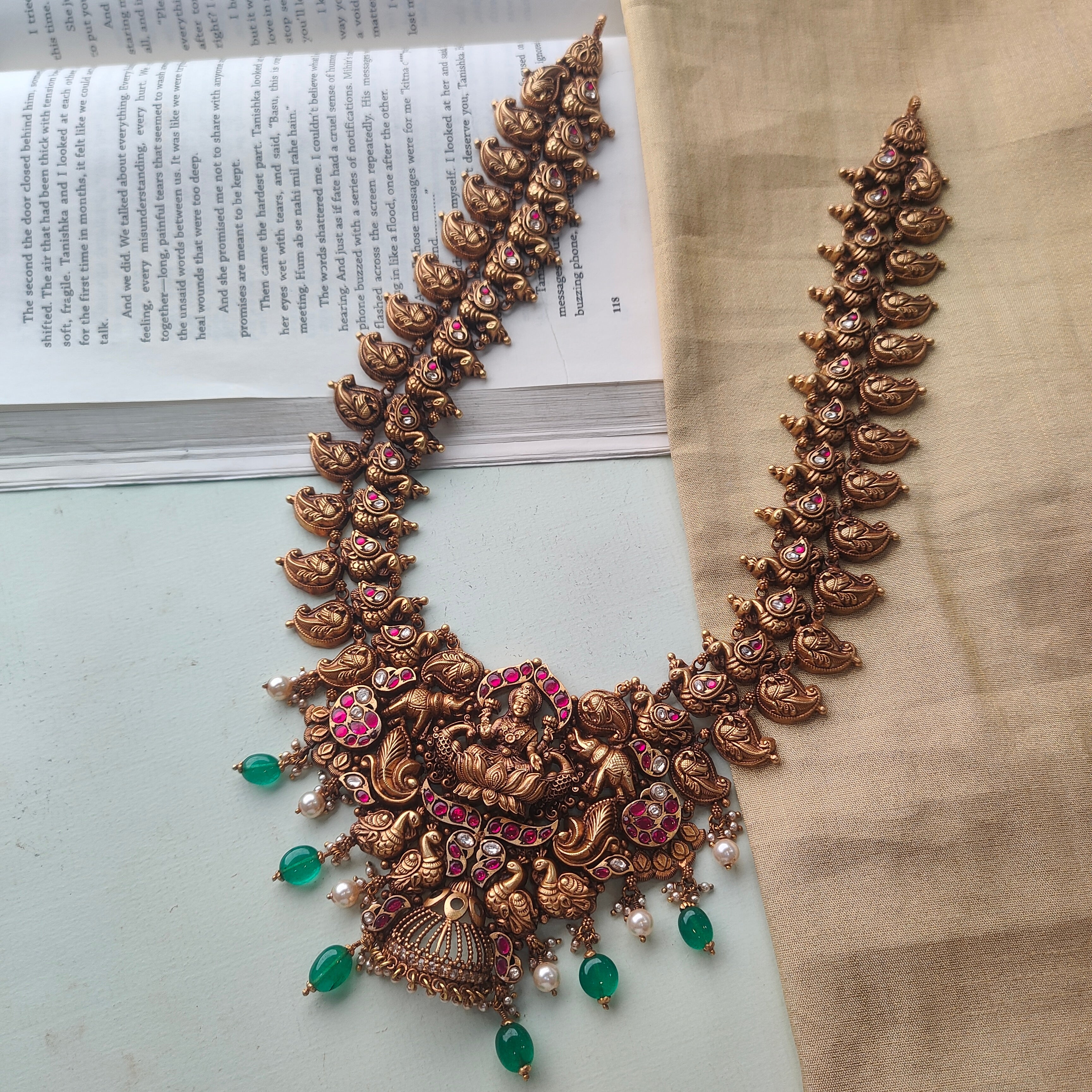 Kamalatmika Silver Nakshi Kundan Haram - 0036