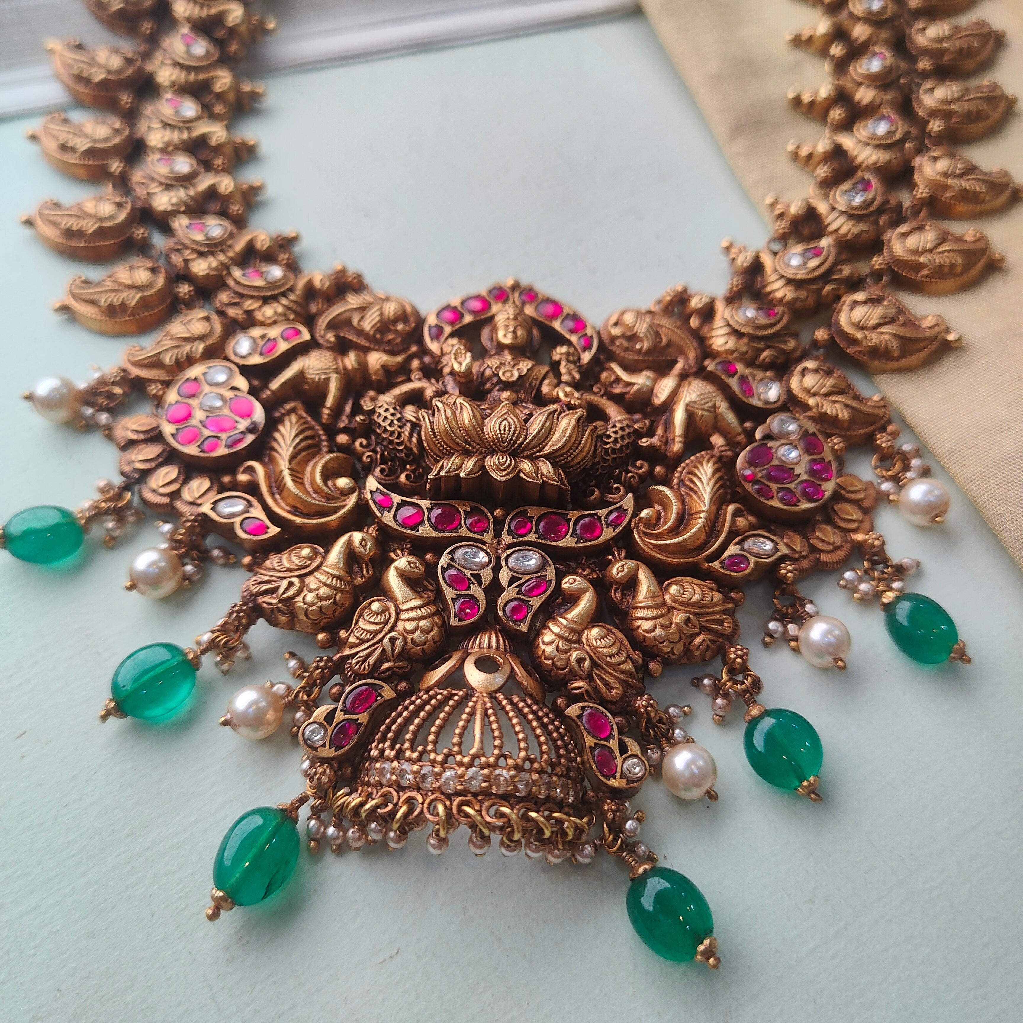 Kamalatmika Silver Nakshi Kundan Haram - 0036