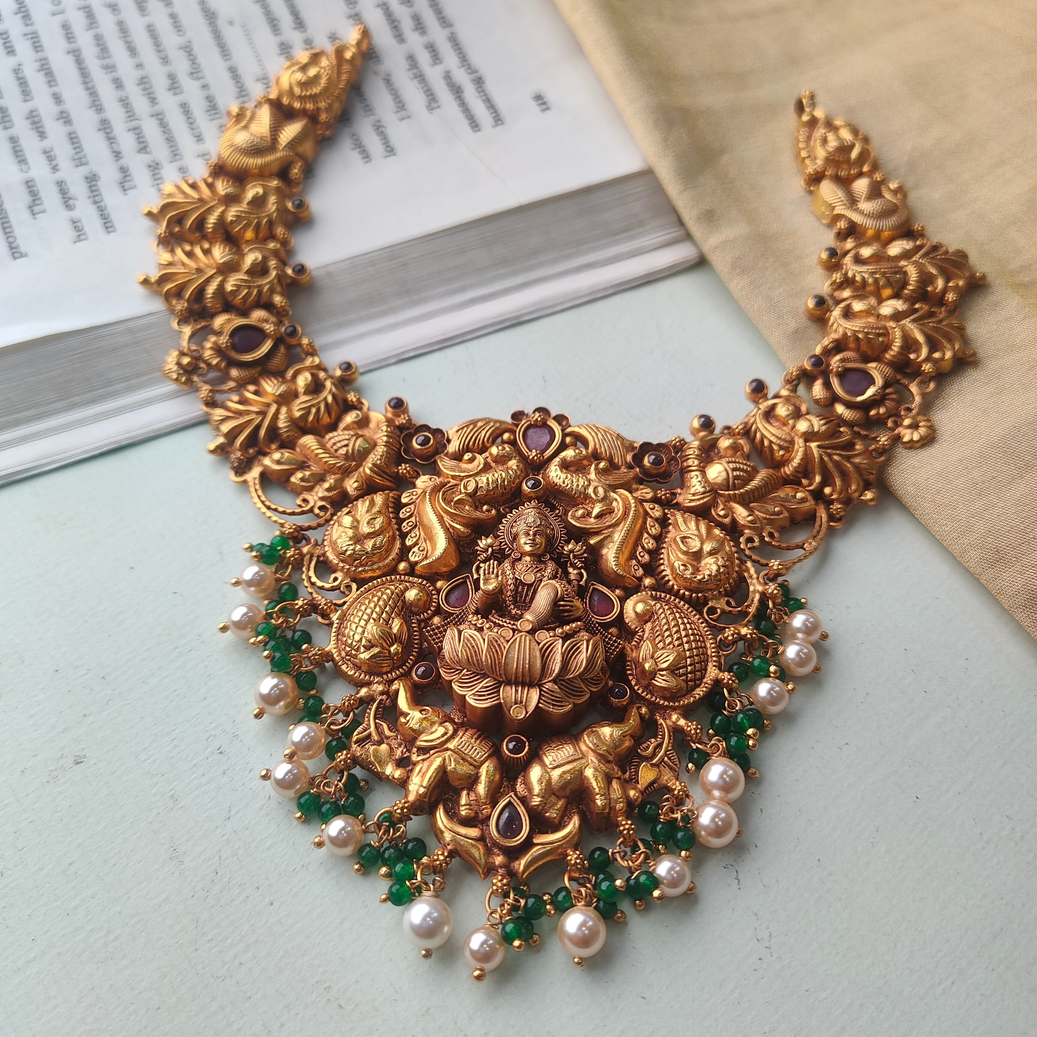 Samudra Silver Nakshi Necklace - 0035