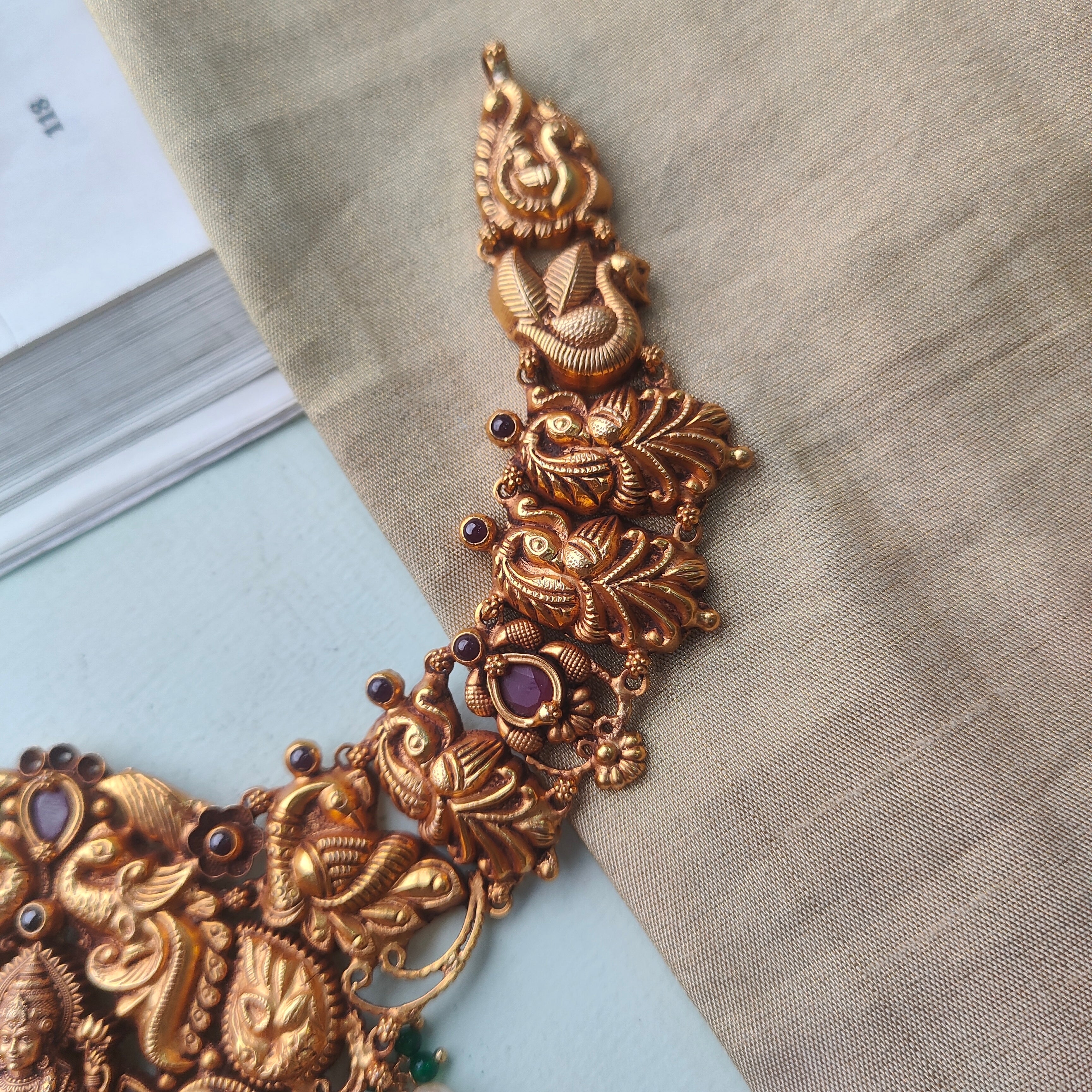 Samudra Silver Nakshi Necklace - 0035