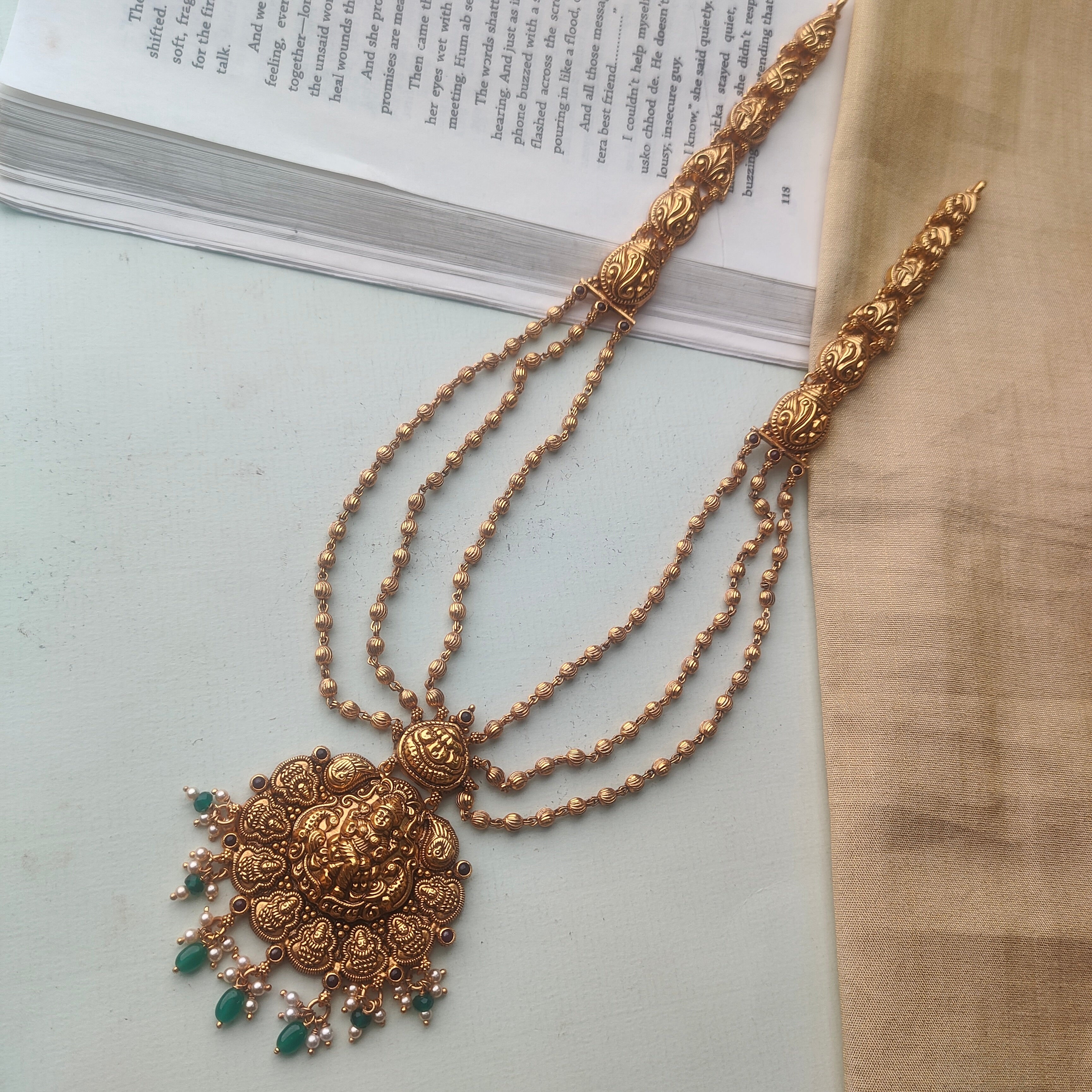 Madhri Silver 3 Layer Mohanmala - 0041