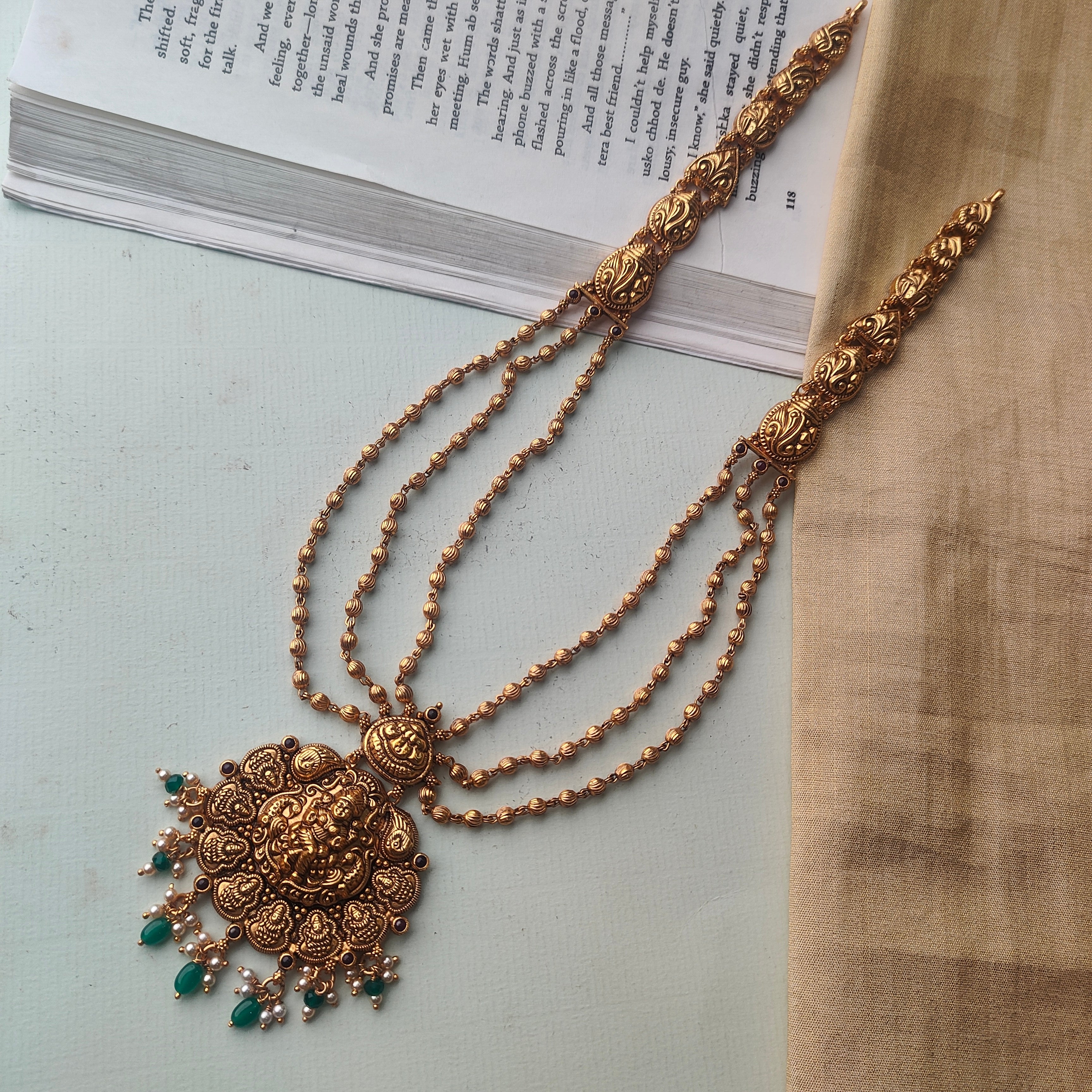 Madhri Silver 3 Layer Mohanmala - 0041