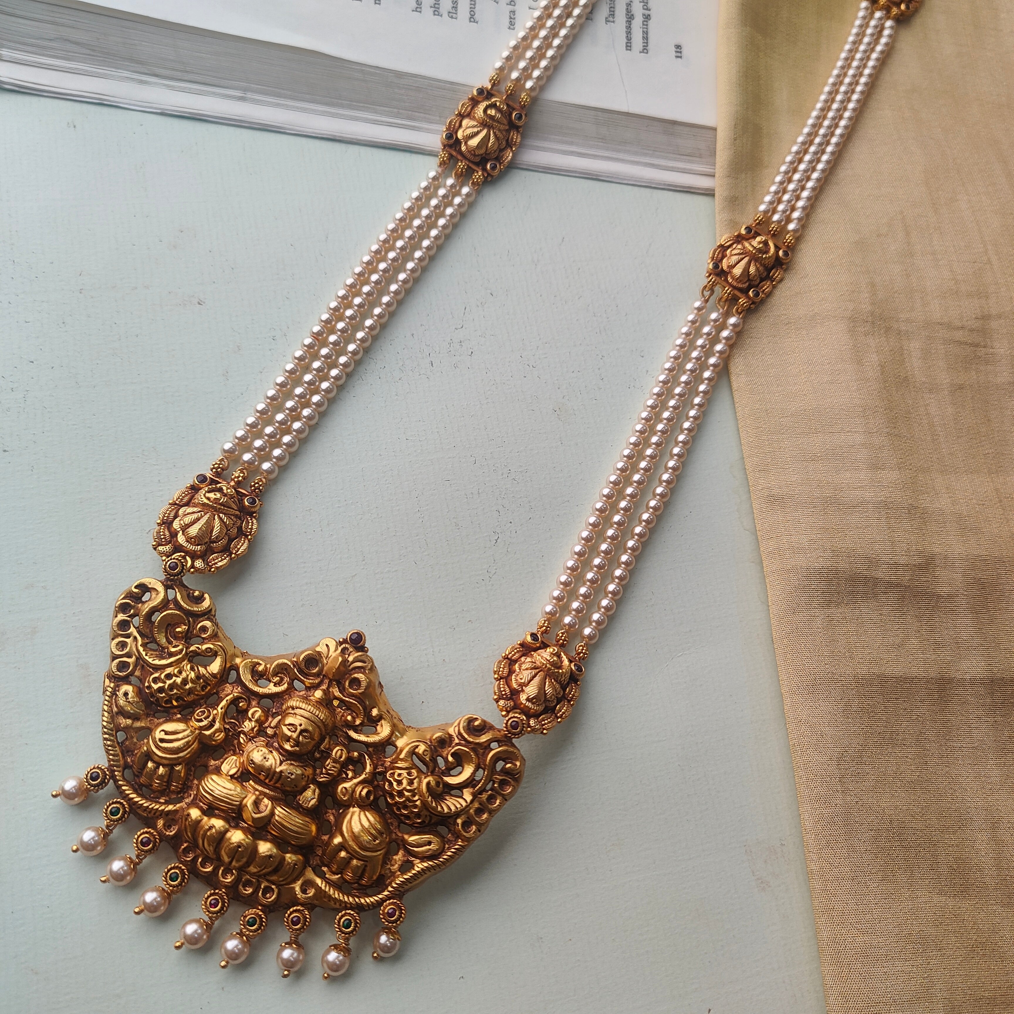 Padmalaya Pearl Silver Haram - 0039